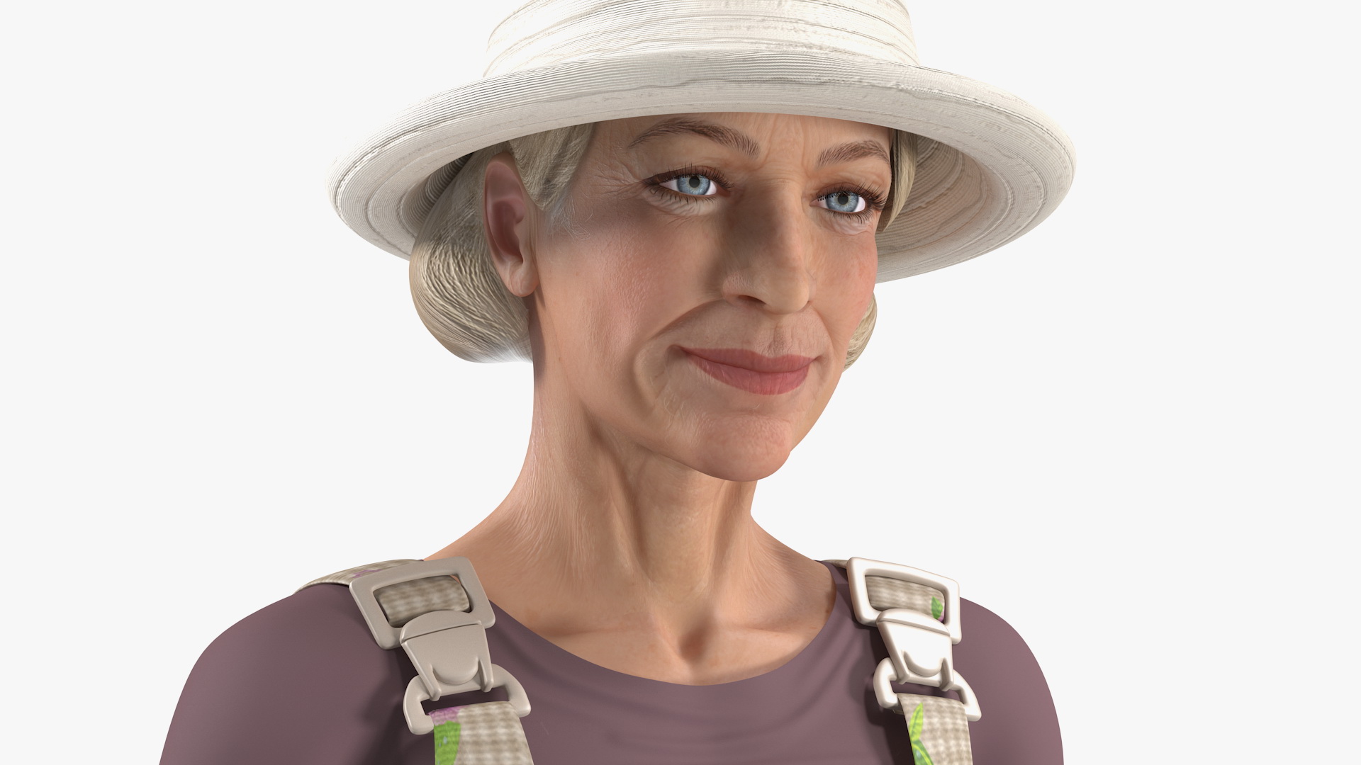3D Old Lady in Gardening Outfit model