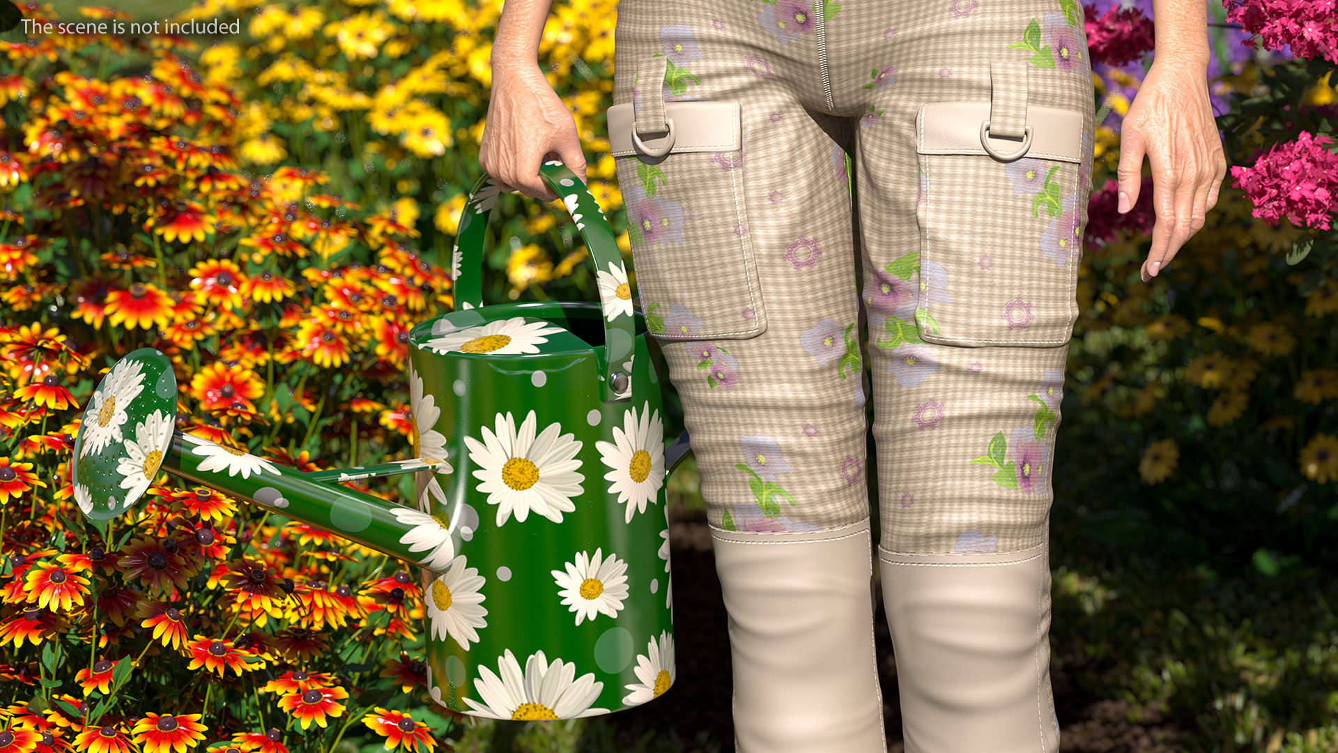 3D Old Lady in Gardening Outfit model