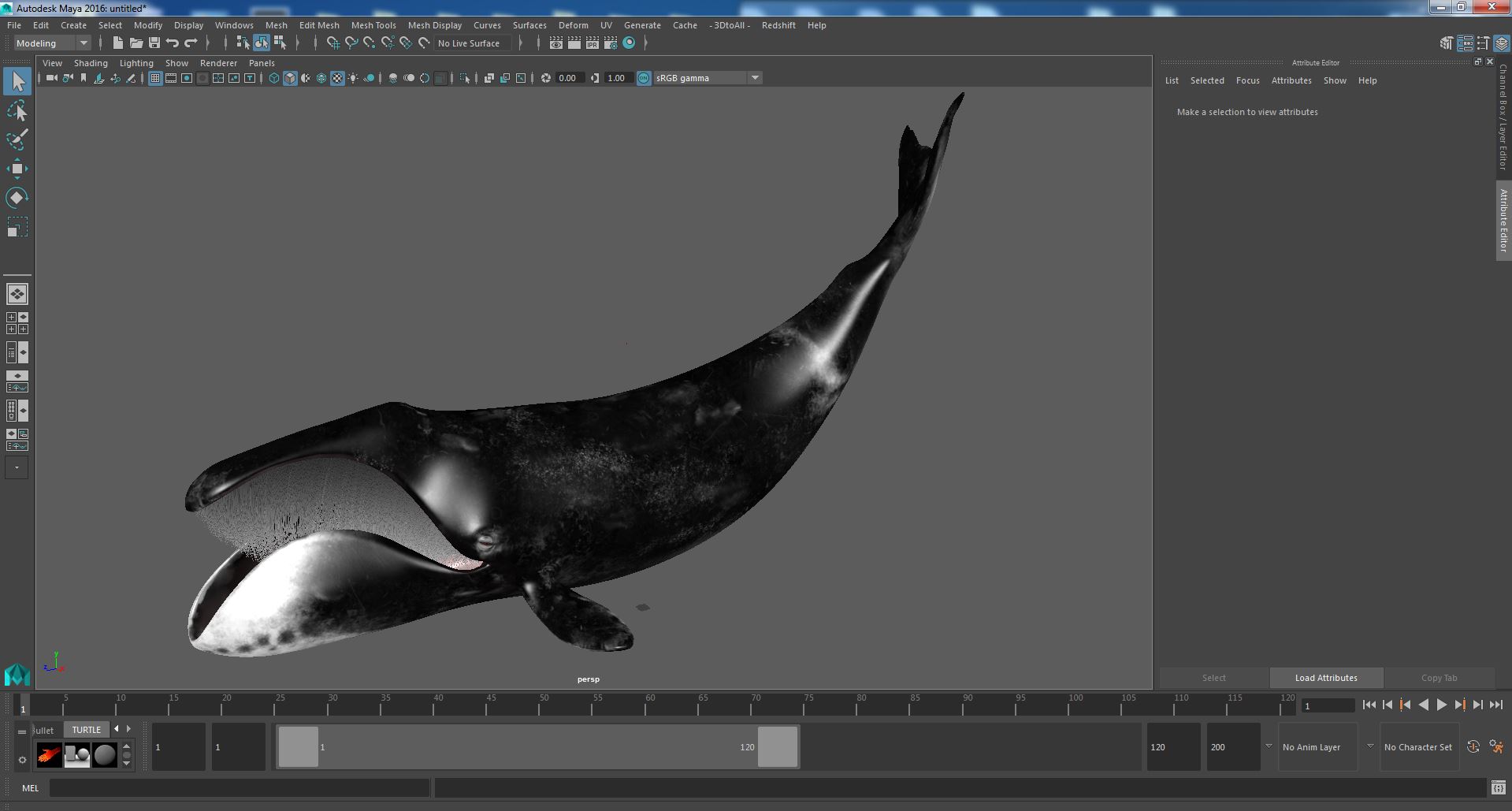 Swimming Bowhead Whale 3D