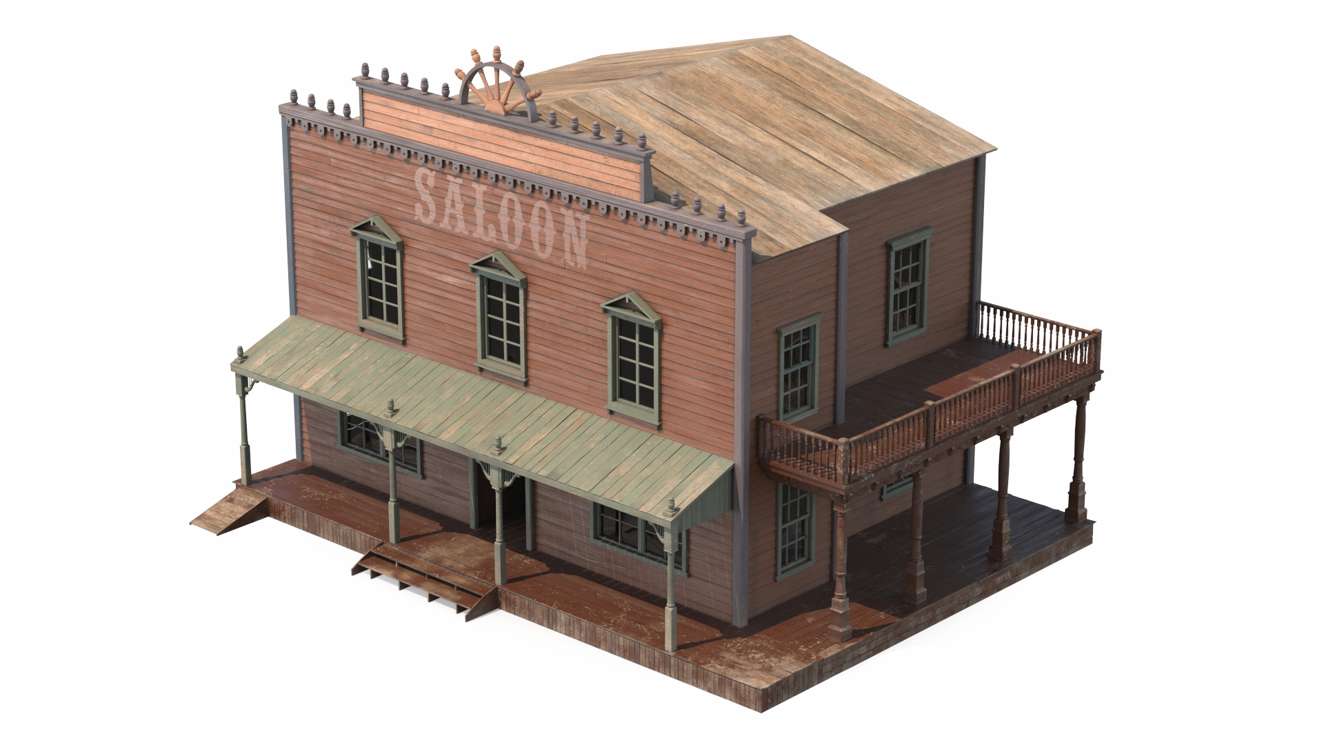 Wild West Large Building 3D model