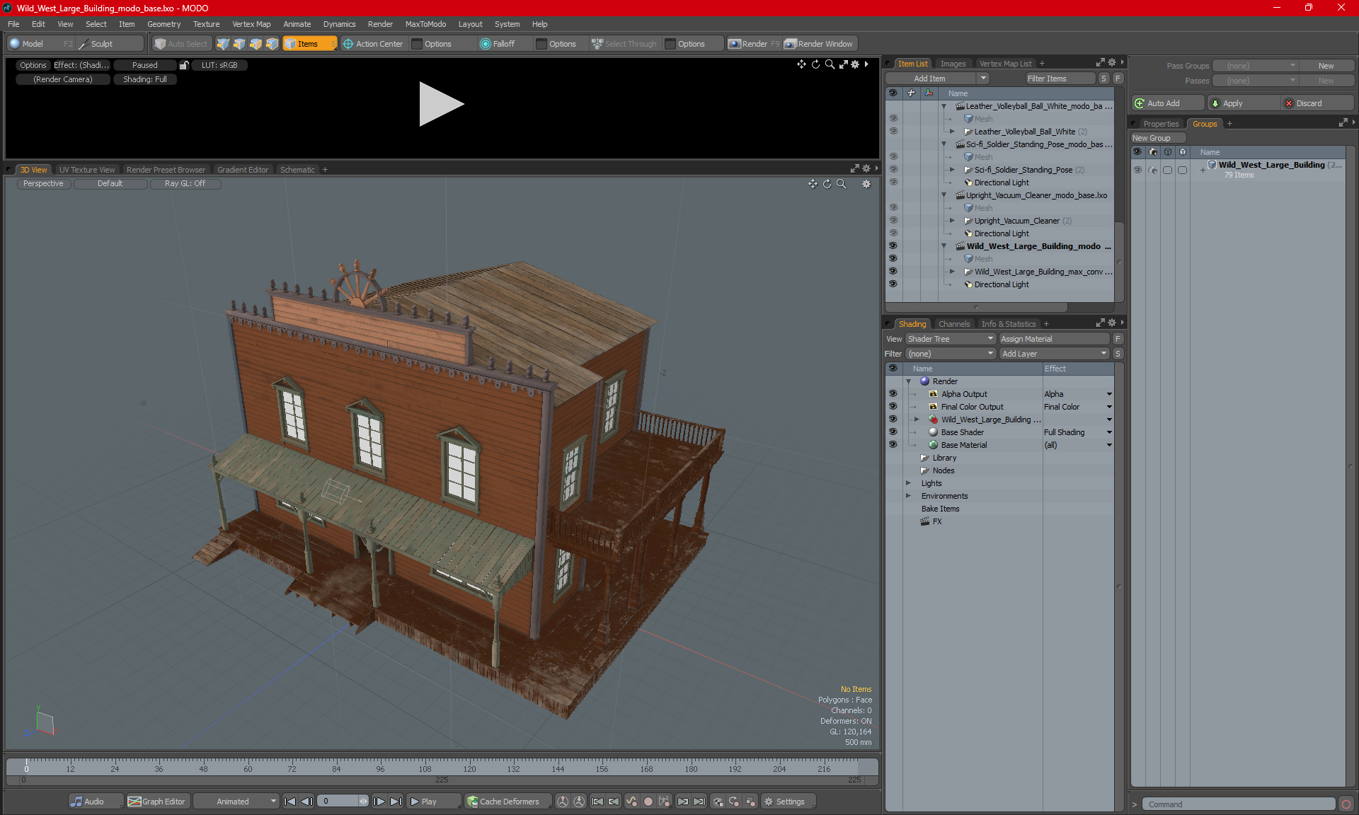 Wild West Large Building 3D model