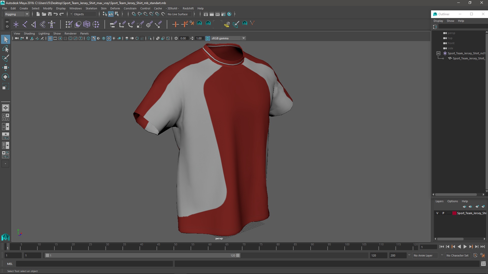 3D Sport Team Jersey Shirt model