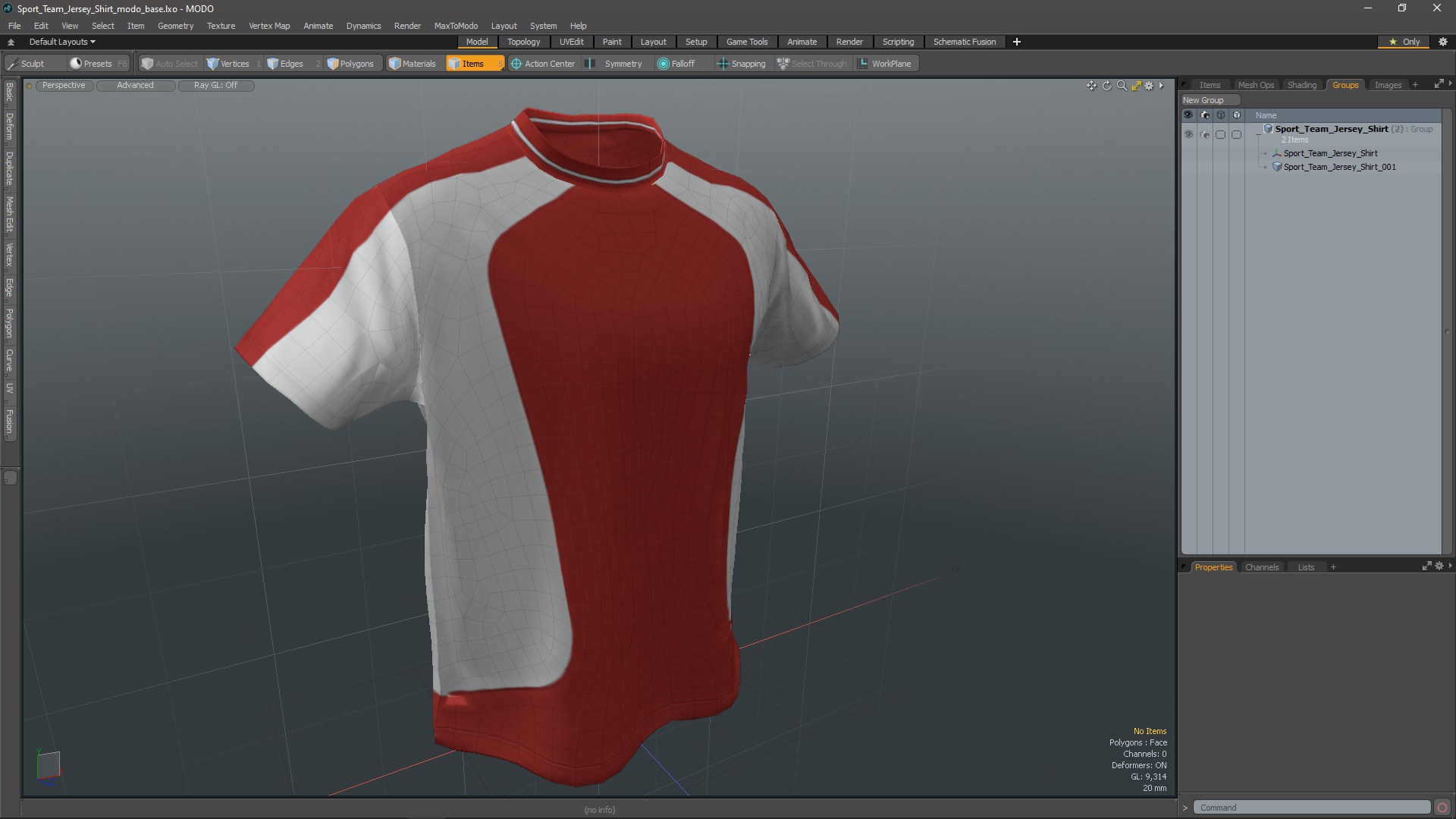 3D Sport Team Jersey Shirt model