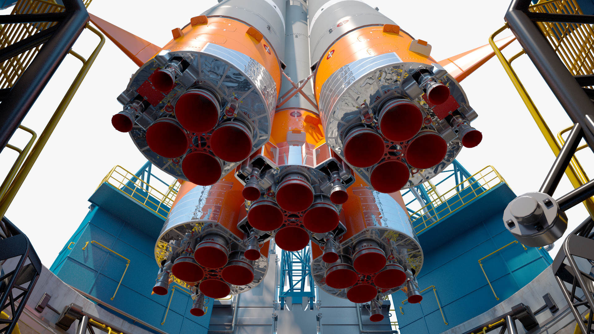 Vostochny Cosmodrome Spaceport with Soyuz 2 Orbital Vehicle 3D model