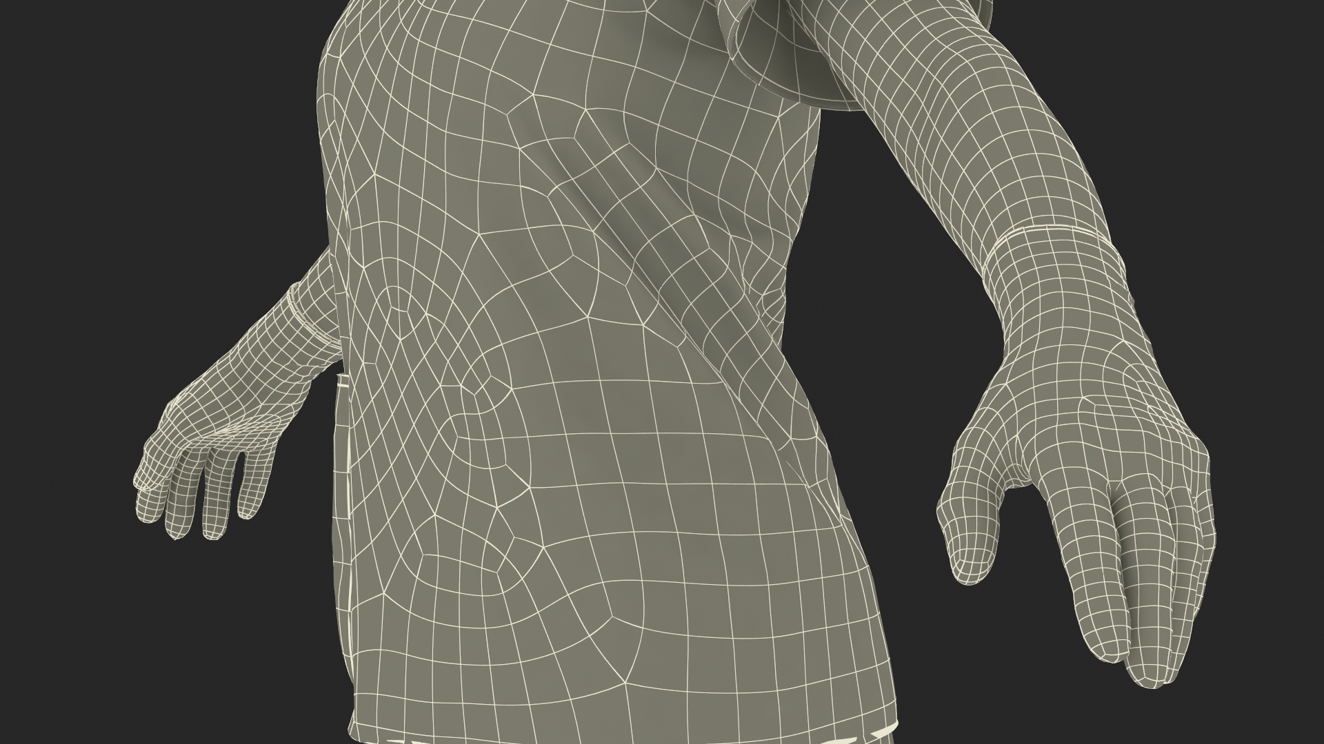3D Female Dental Doctor with Loupe Light Rigged Fur model