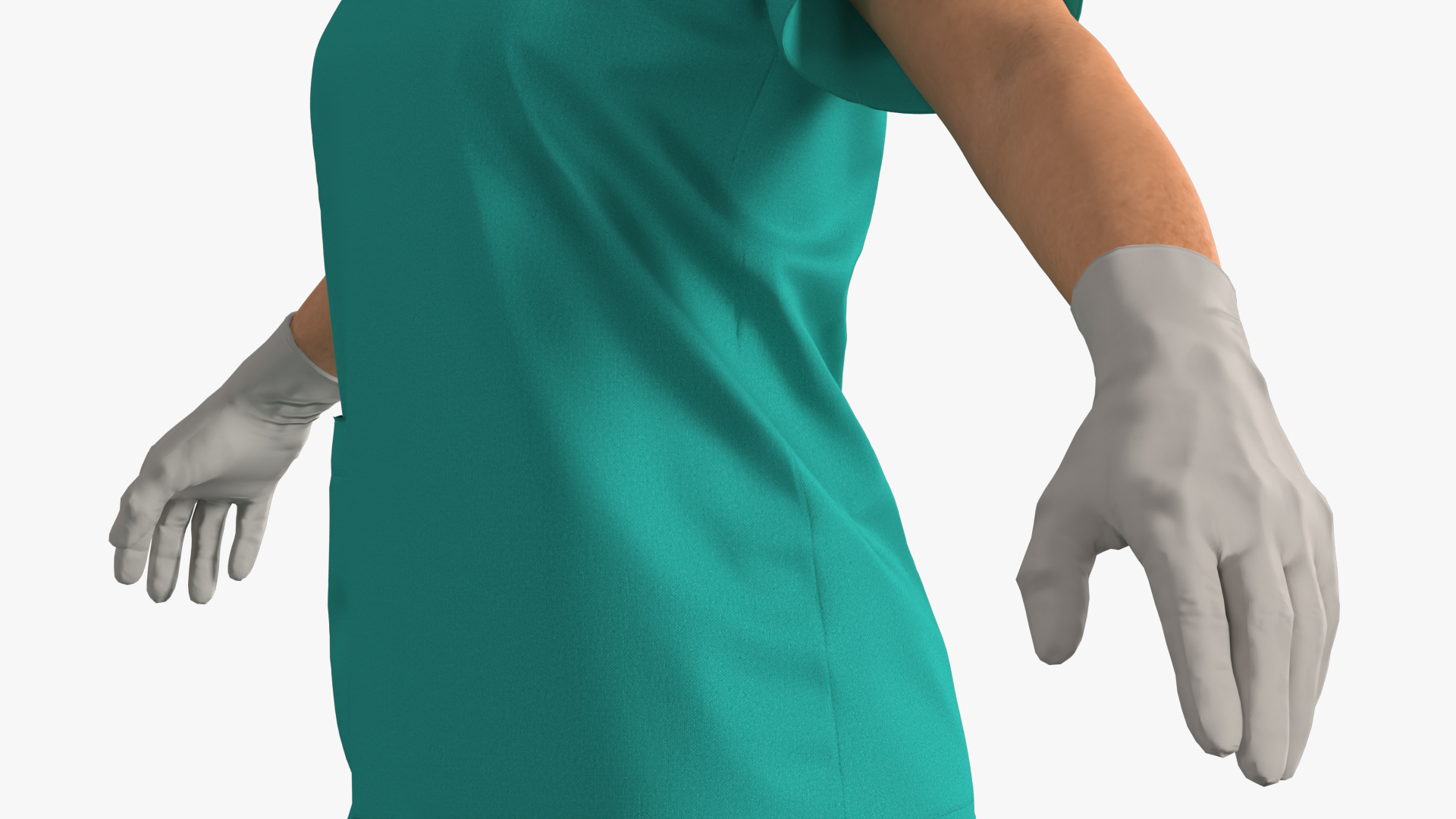 3D Female Dental Doctor with Loupe Light Rigged Fur model
