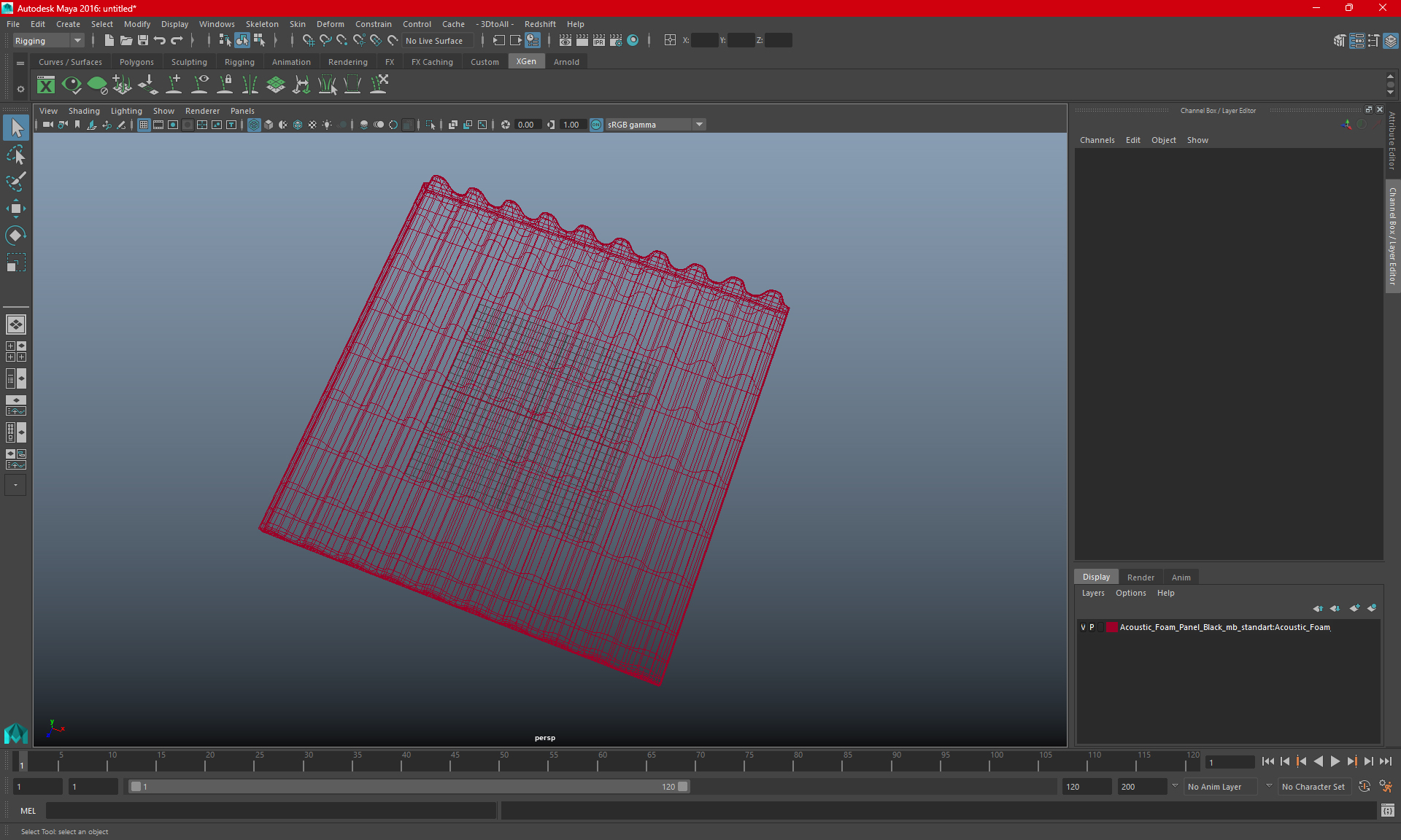 3D model Acoustic Foam Panel Black