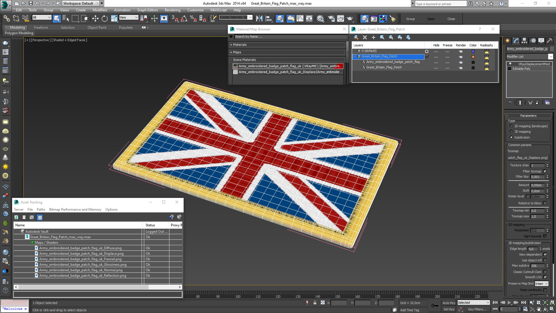Great Britain Flag Patch 3D model