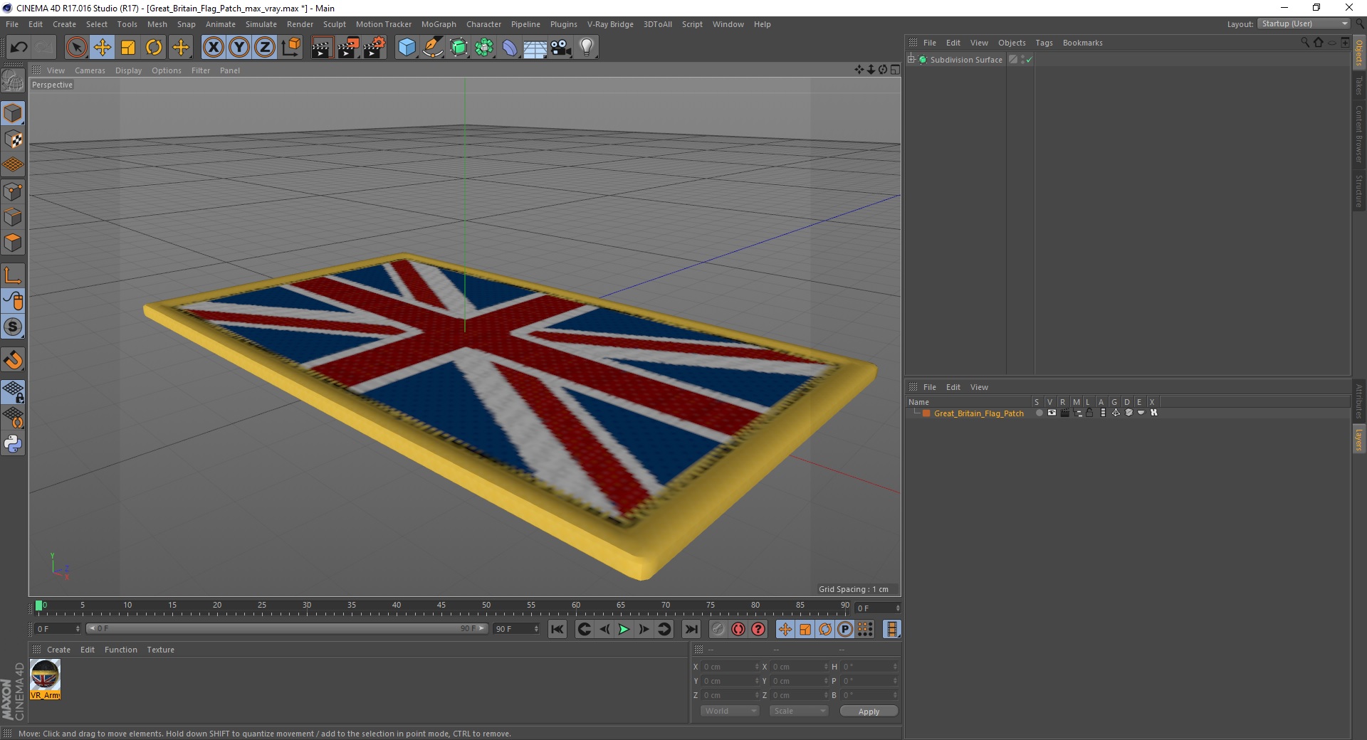 Great Britain Flag Patch 3D model