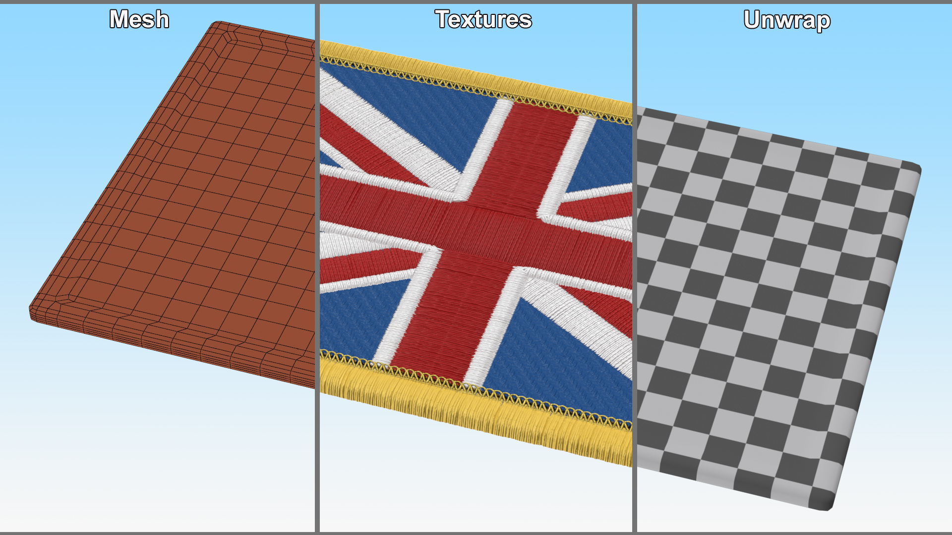 Great Britain Flag Patch 3D model