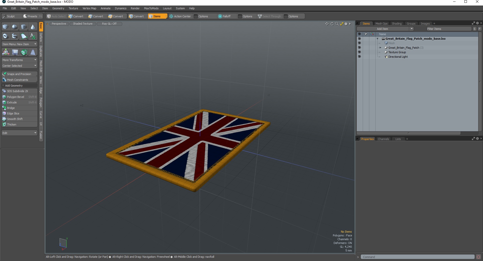 Great Britain Flag Patch 3D model