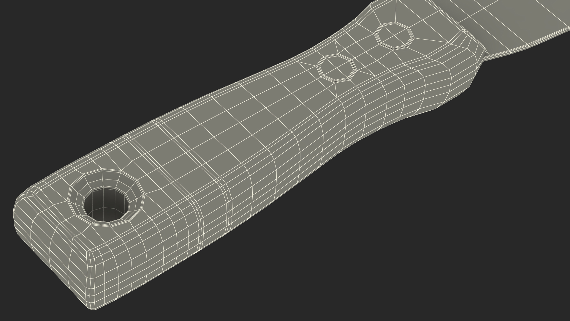 Scraper One and Half Inch Wood Handle 3D