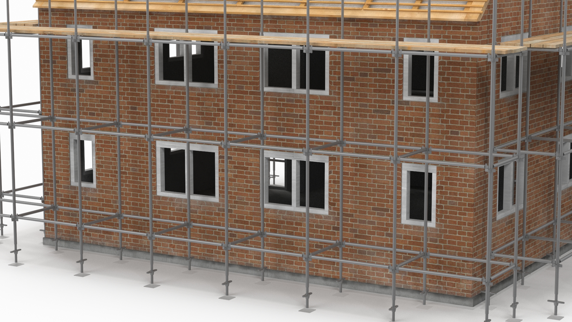 3D Residential House Under Construction