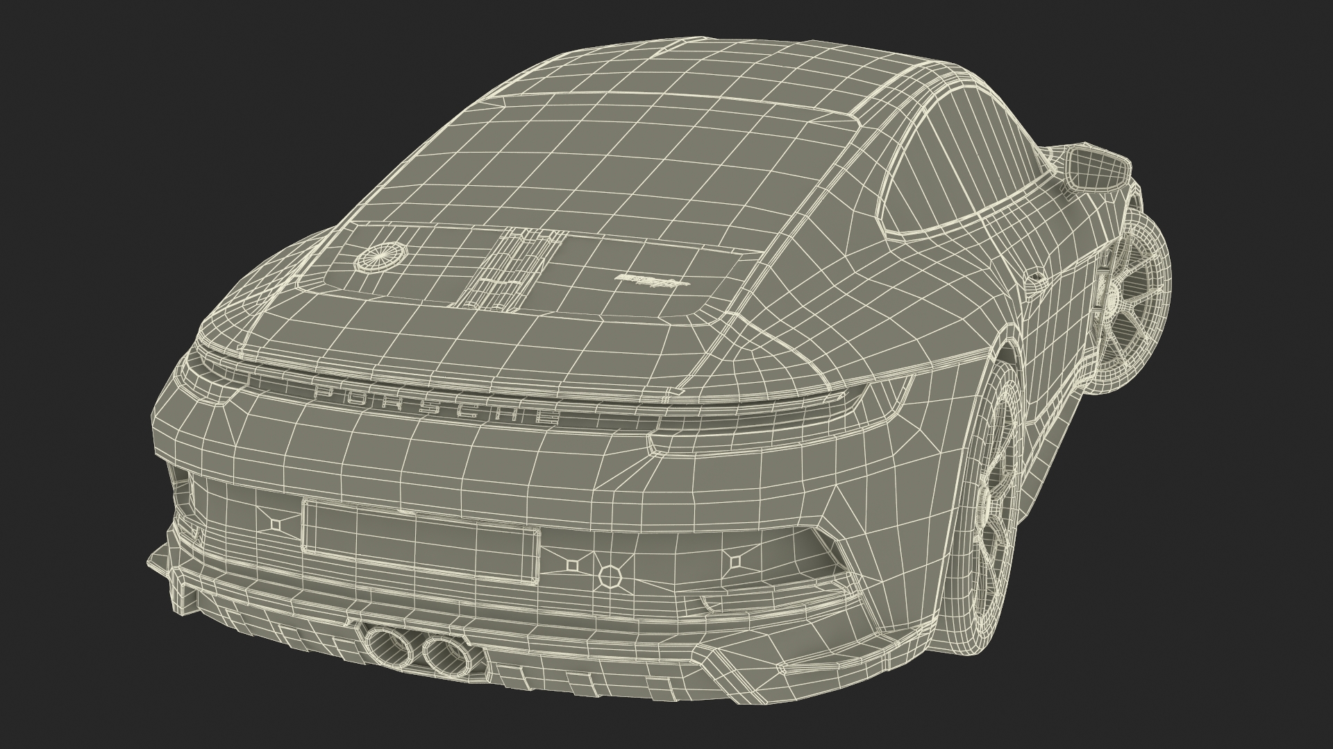3D model Sport Car Porsche 911 2024 Black Simplified Rigged