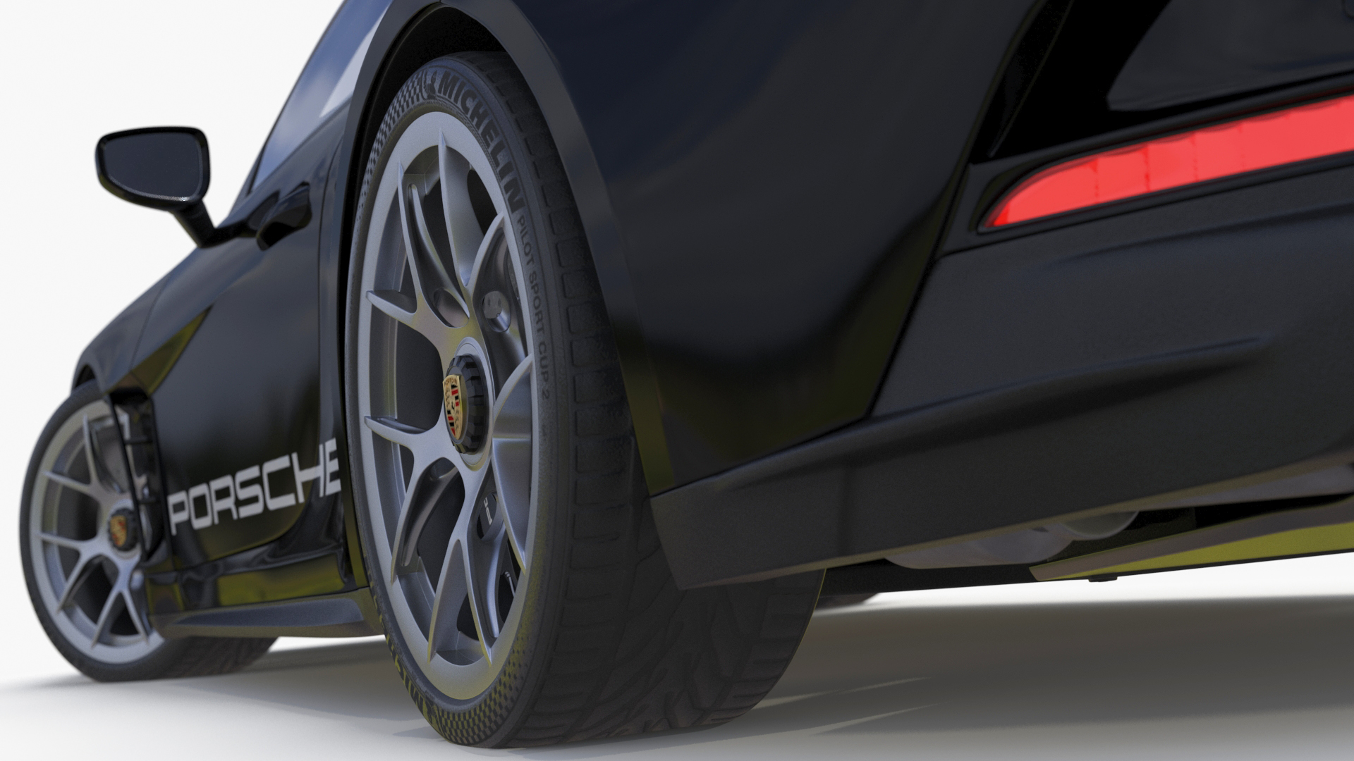3D model Sport Car Porsche 911 2024 Black Simplified Rigged