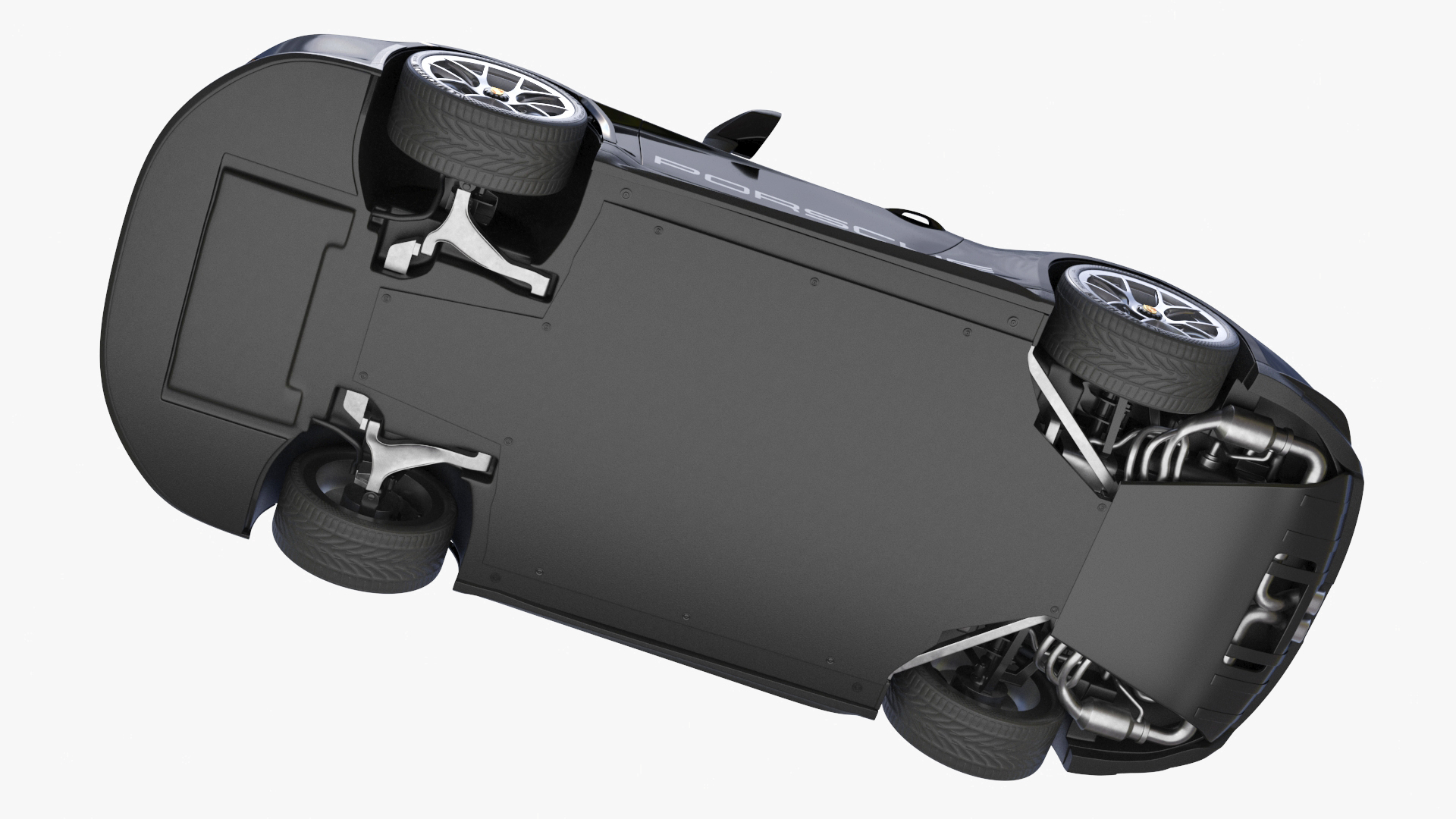 3D model Sport Car Porsche 911 2024 Black Simplified Rigged