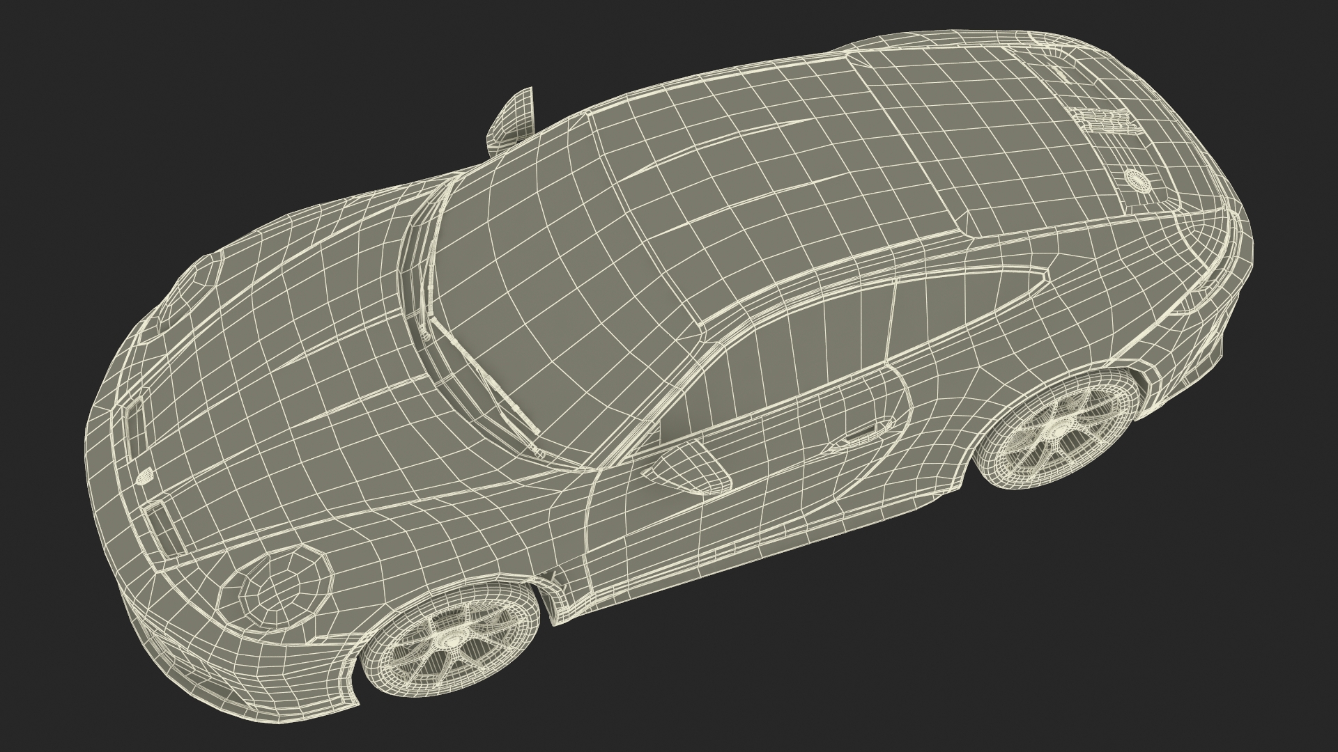 3D model Sport Car Porsche 911 2024 Black Simplified Rigged