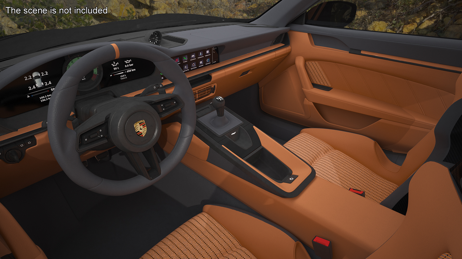 3D model Sport Car Porsche 911 2024 Black Simplified Rigged