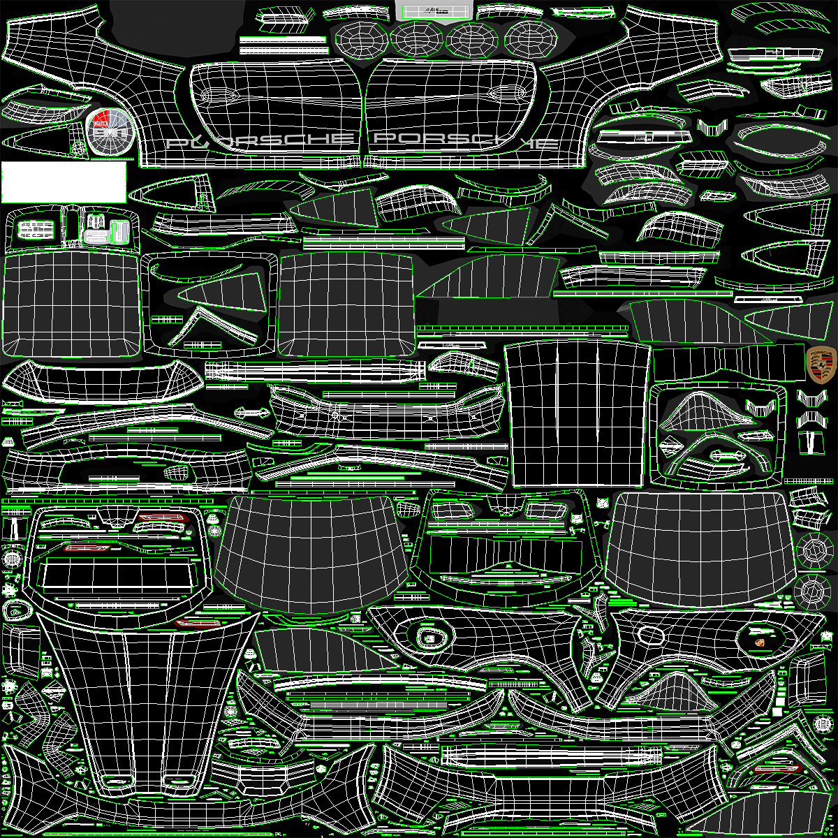 3D model Sport Car Porsche 911 2024 Black Simplified Rigged