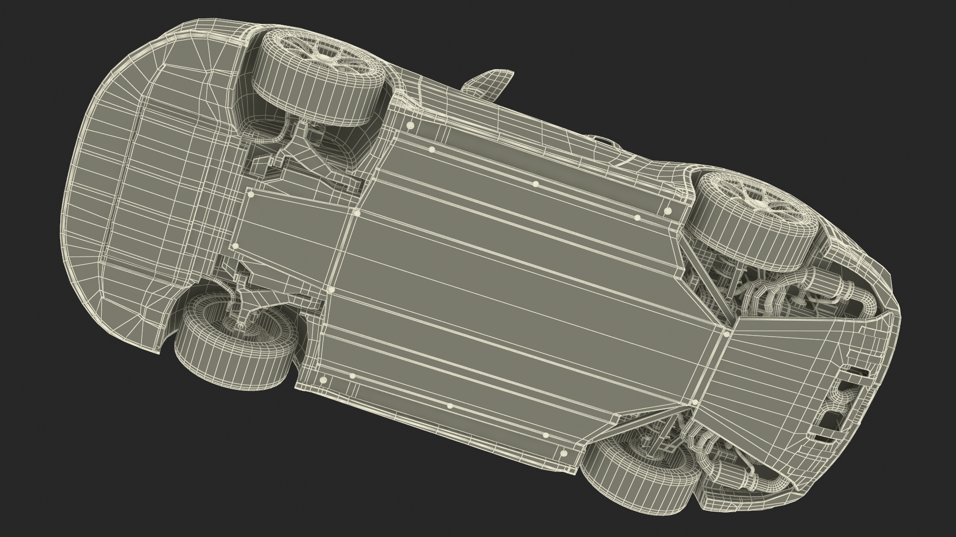 3D model Sport Car Porsche 911 2024 Black Simplified Rigged