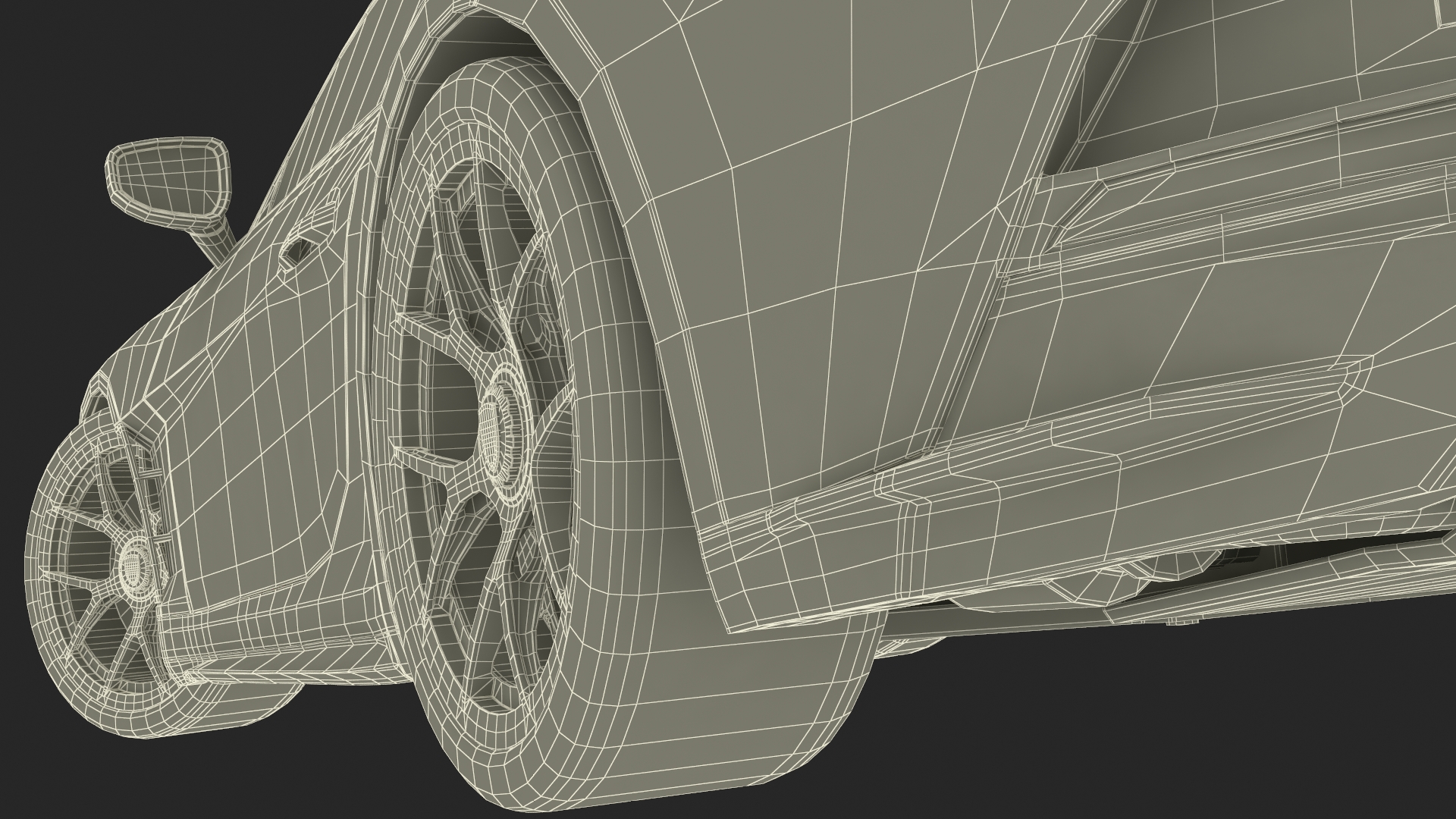 3D model Sport Car Porsche 911 2024 Black Simplified Rigged