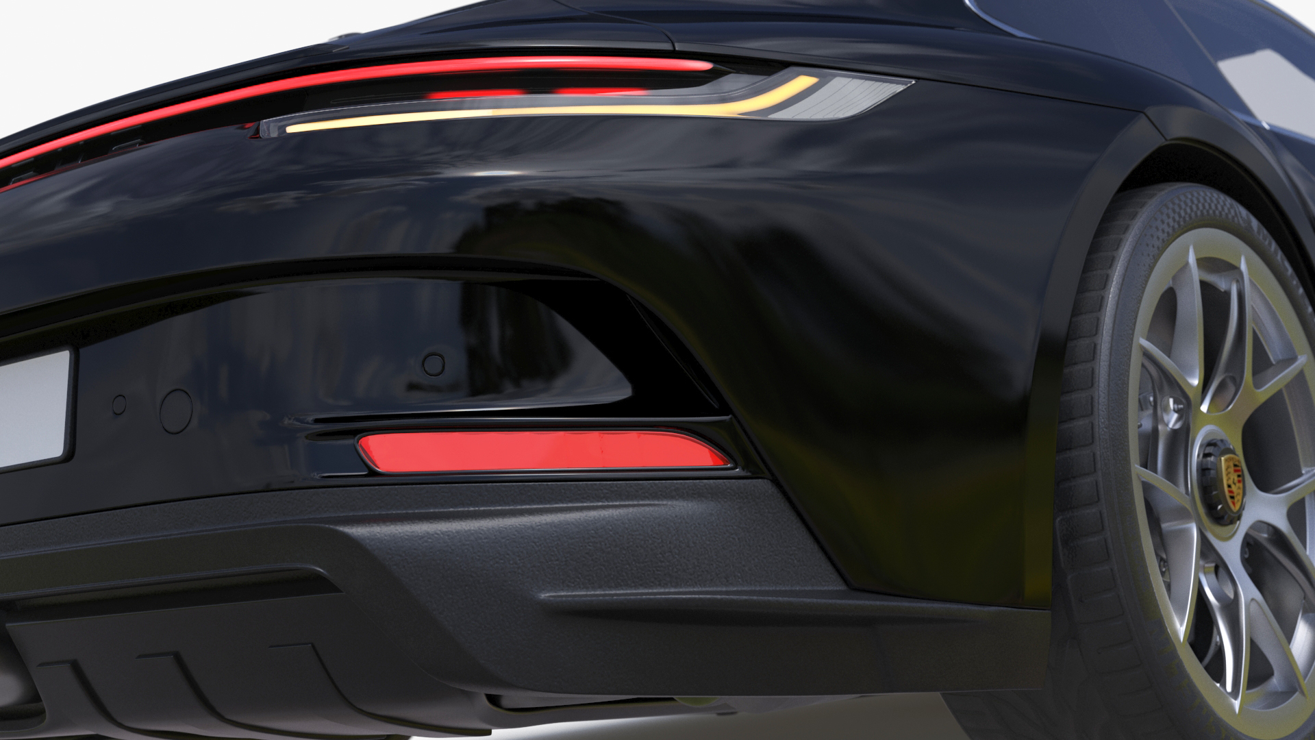 3D model Sport Car Porsche 911 2024 Black Simplified Rigged