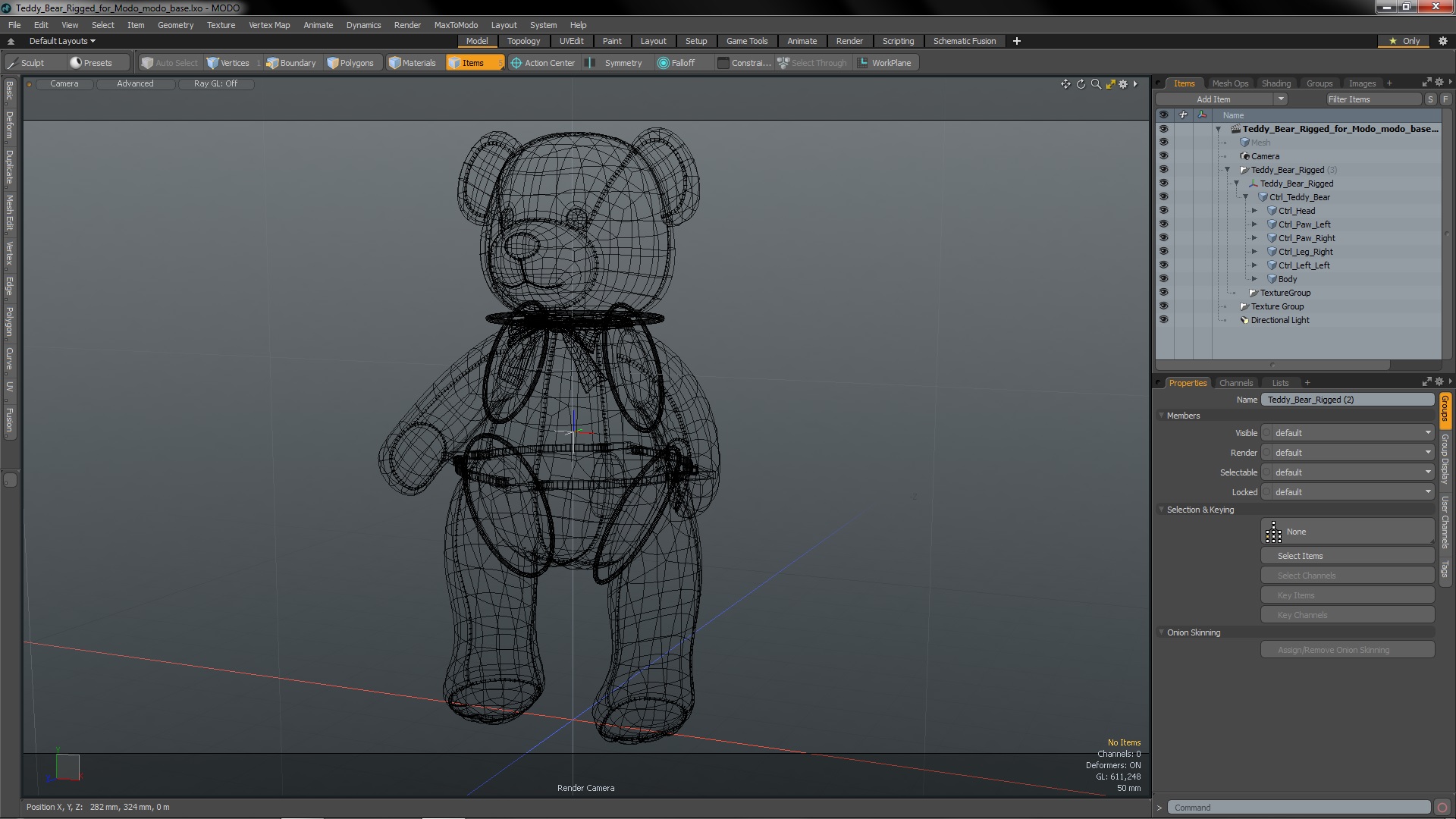 3D Teddy Bear Rigged for Modo
