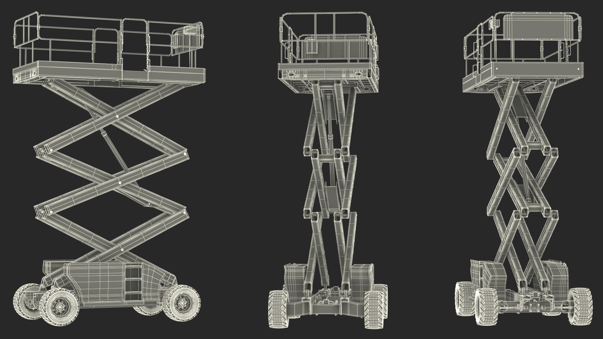 3D JLG 3394RT Scissor Lift Extendable Platform model