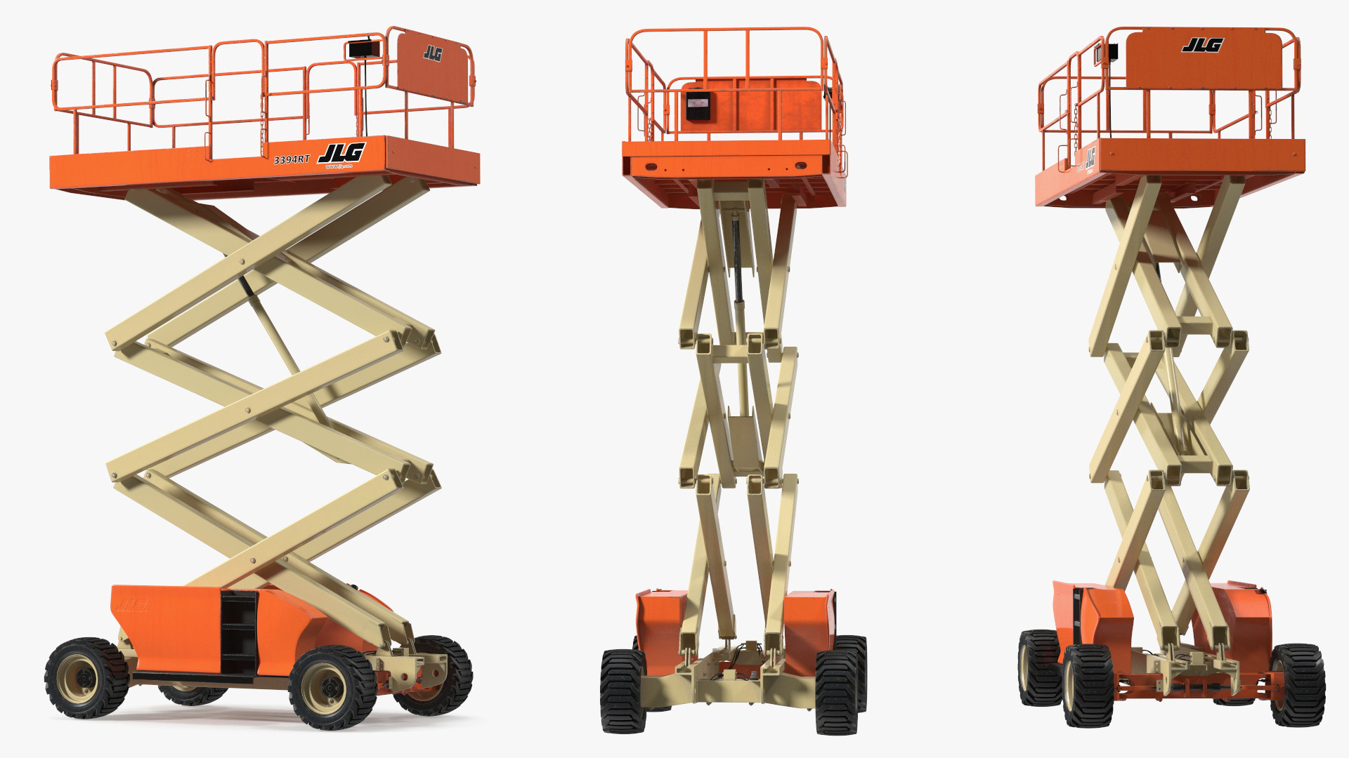 3D JLG 3394RT Scissor Lift Extendable Platform model