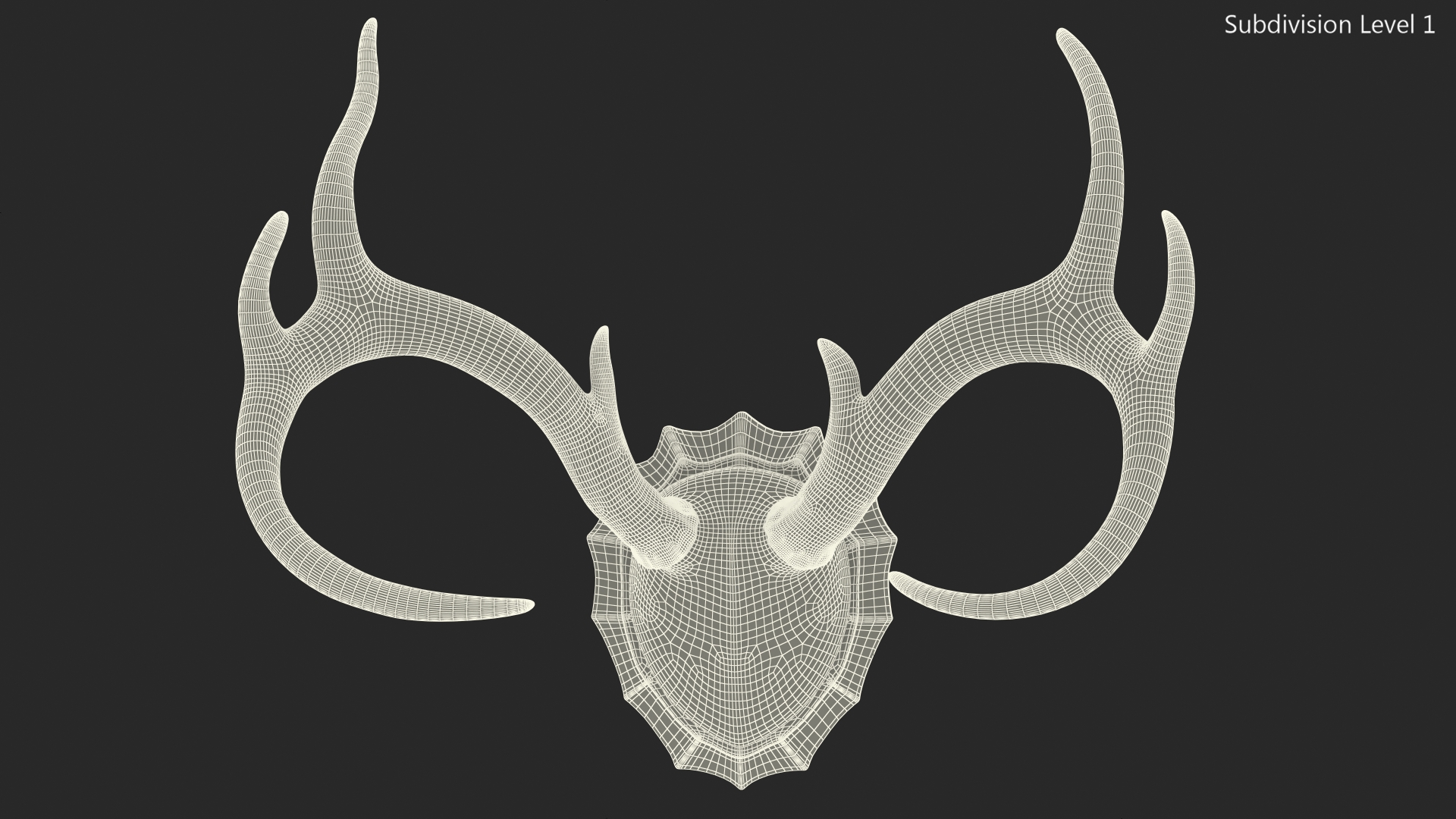 3D model Gold Plated Stag Antlers on a Wall Mount