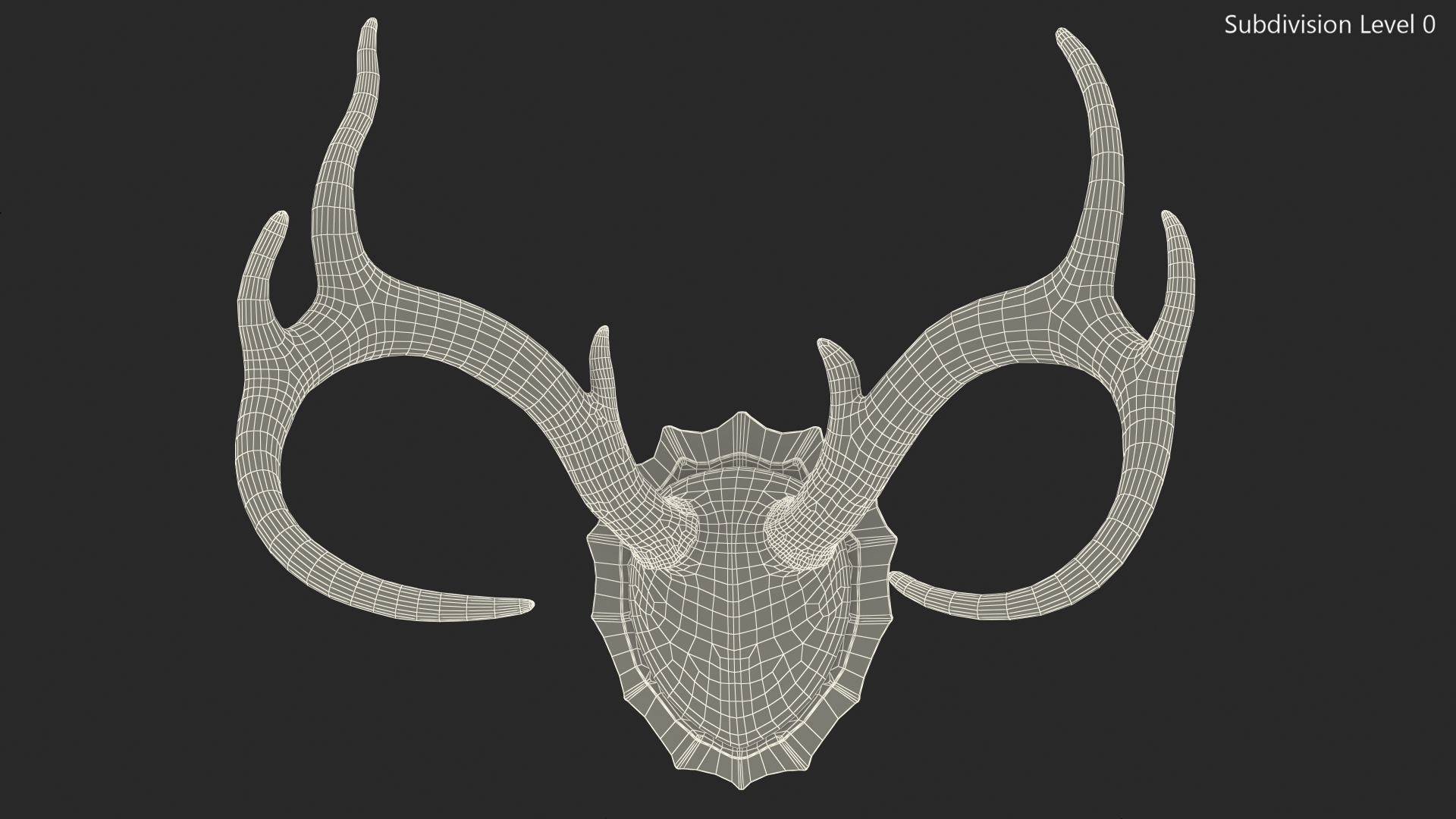 3D model Gold Plated Stag Antlers on a Wall Mount