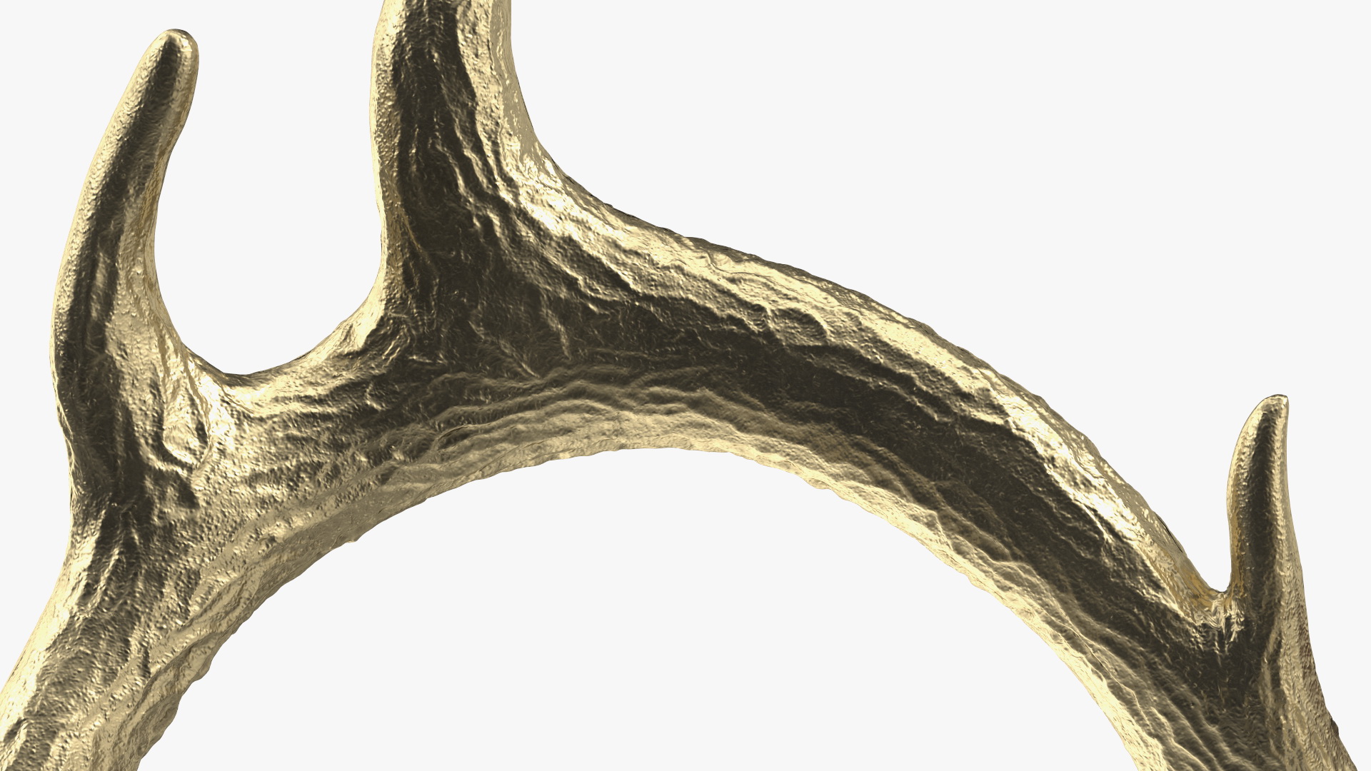 3D model Gold Plated Stag Antlers on a Wall Mount