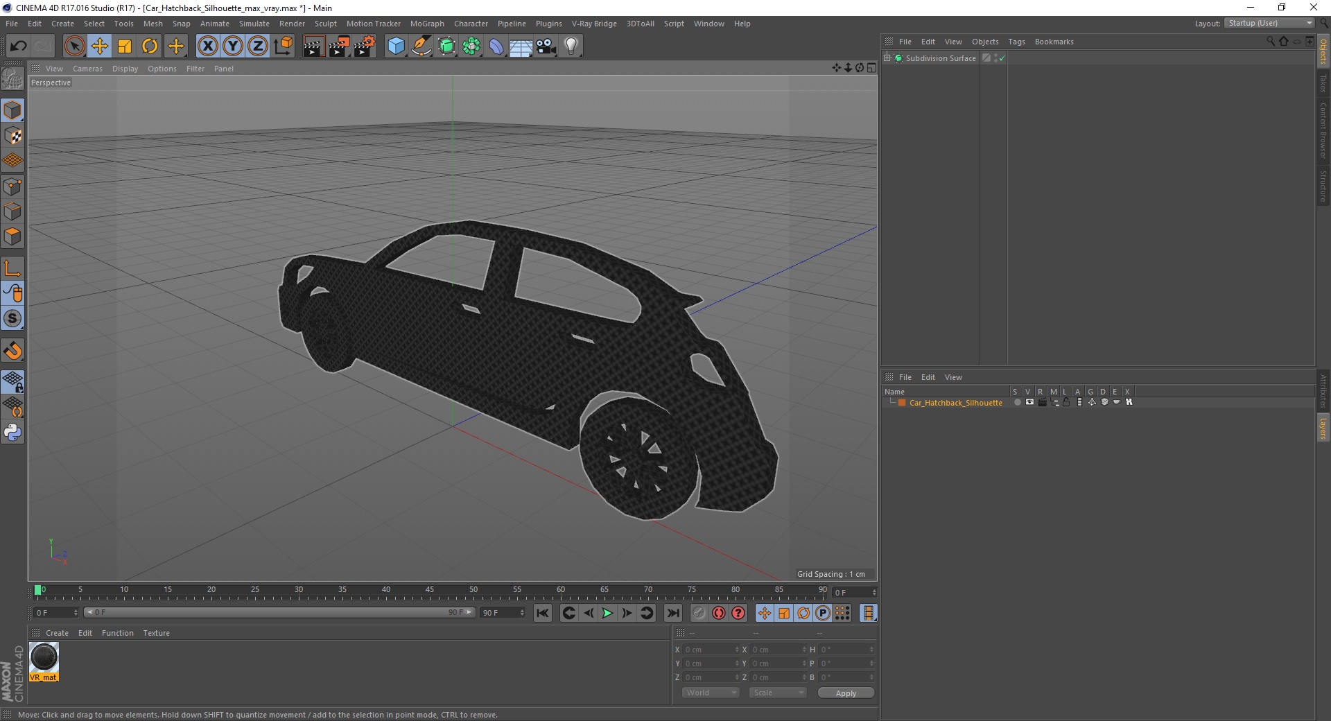 Car Hatchback Silhouette 3D model