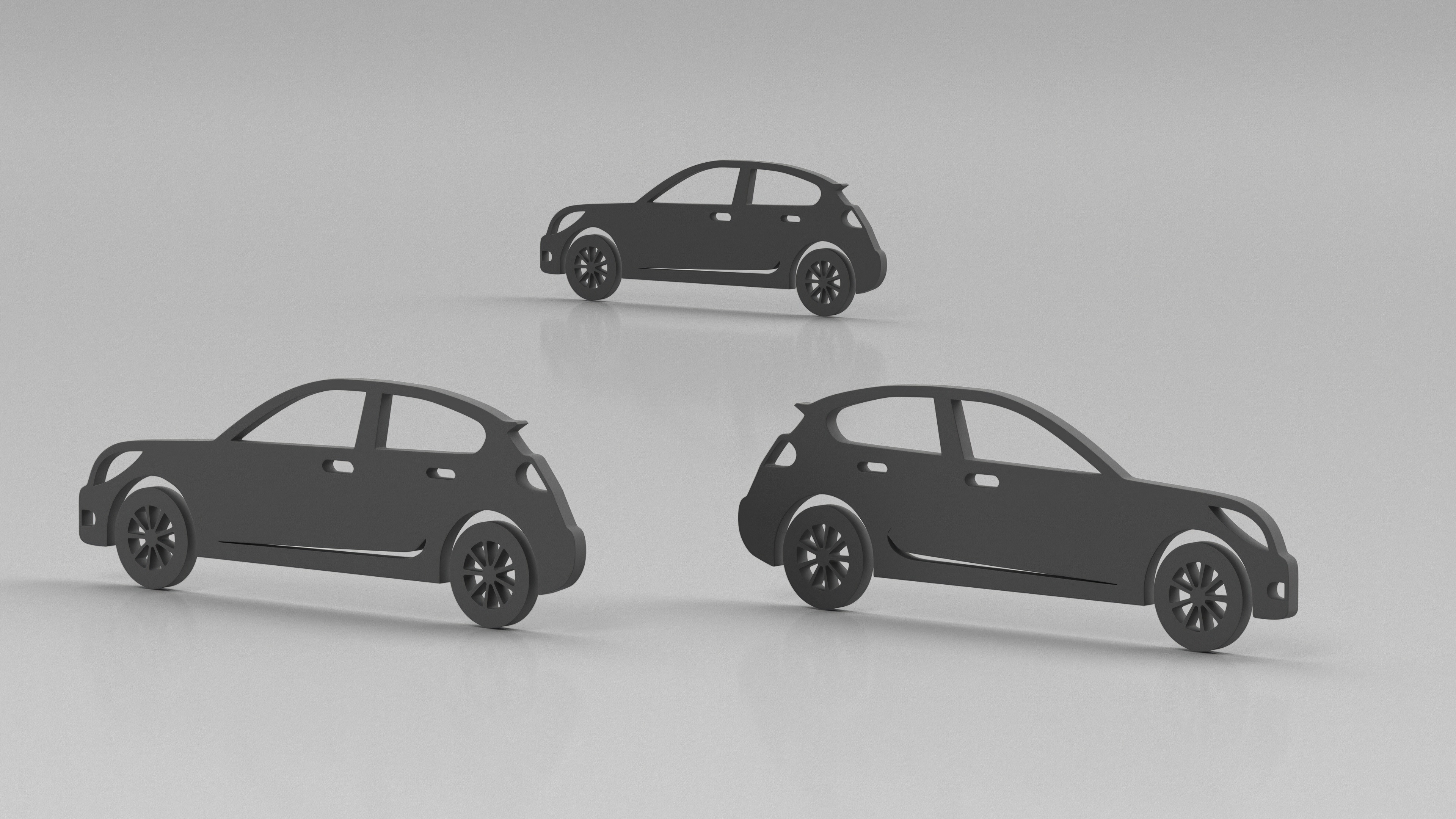 Car Hatchback Silhouette 3D model