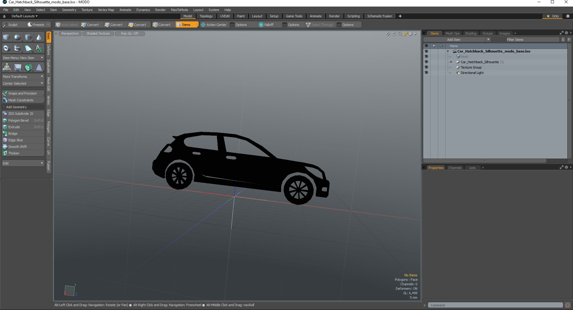 Car Hatchback Silhouette 3D model
