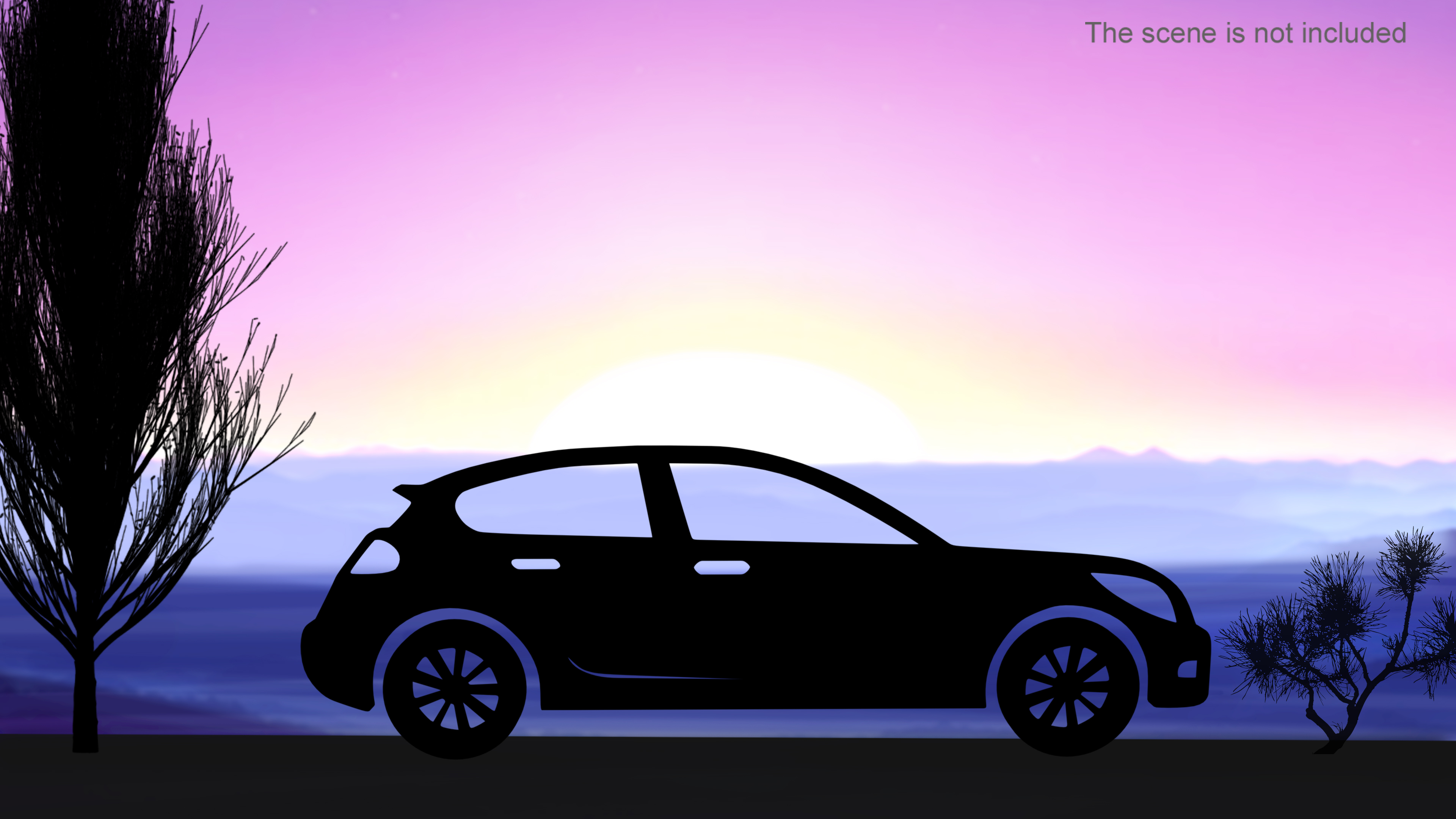 Car Hatchback Silhouette 3D model
