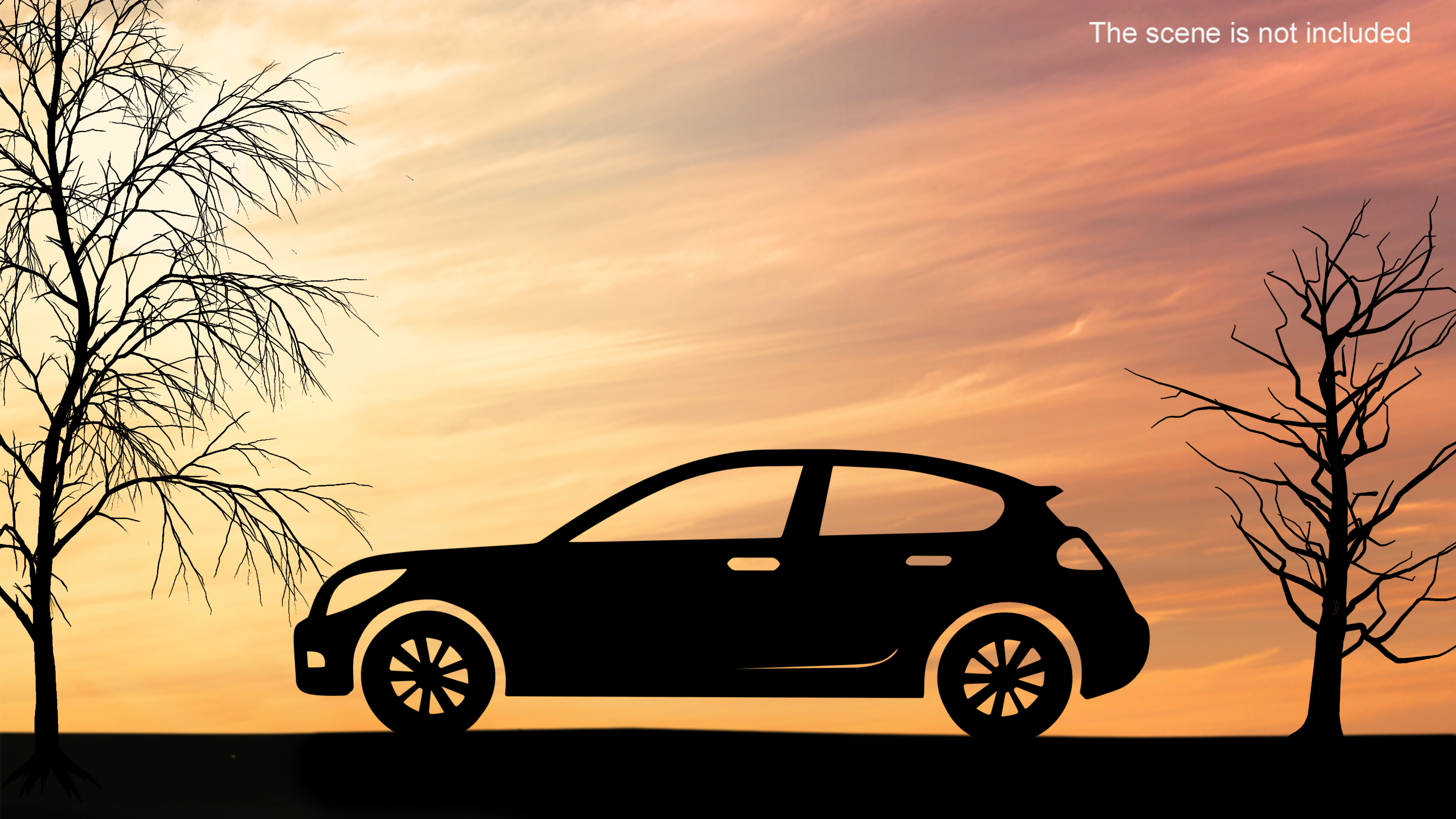 Car Hatchback Silhouette 3D model