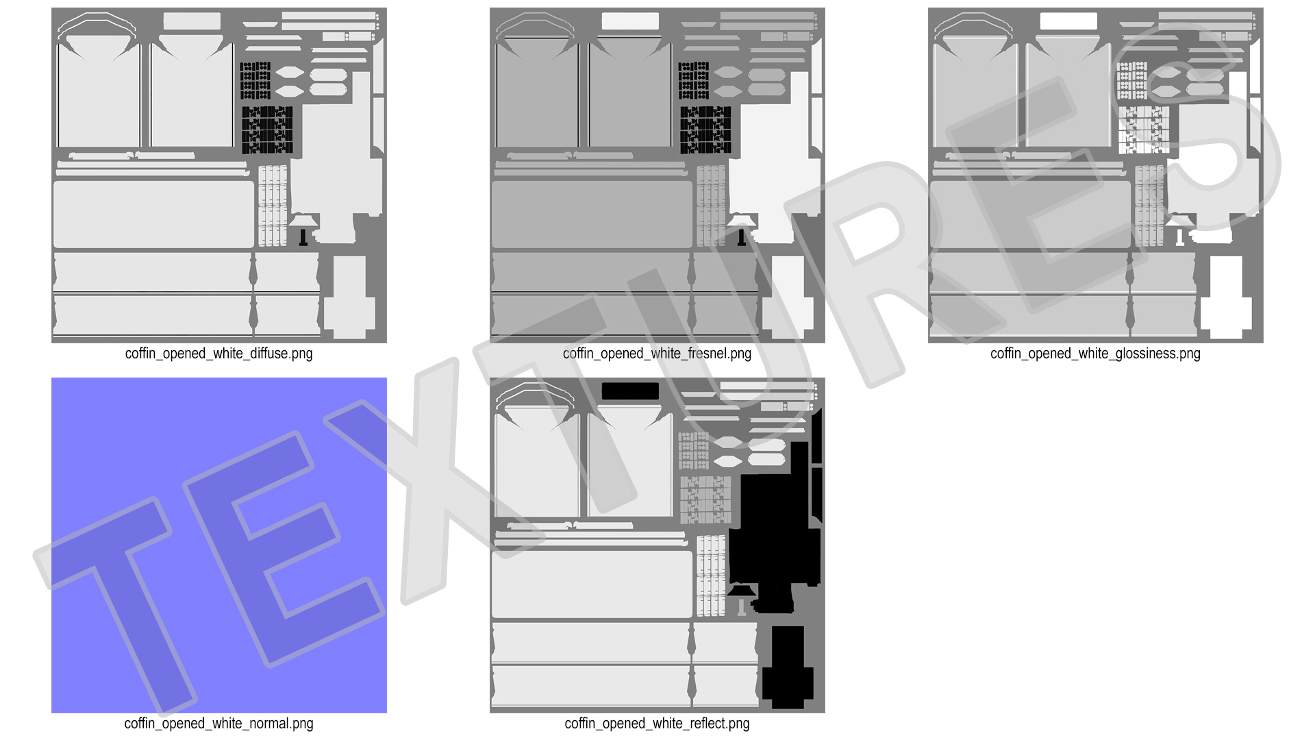 Opened White Funeral Casket 3D