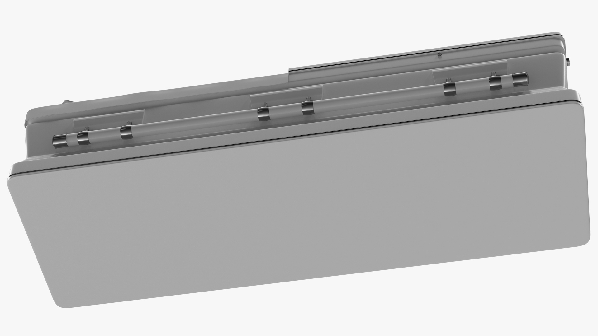 Opened White Funeral Casket 3D