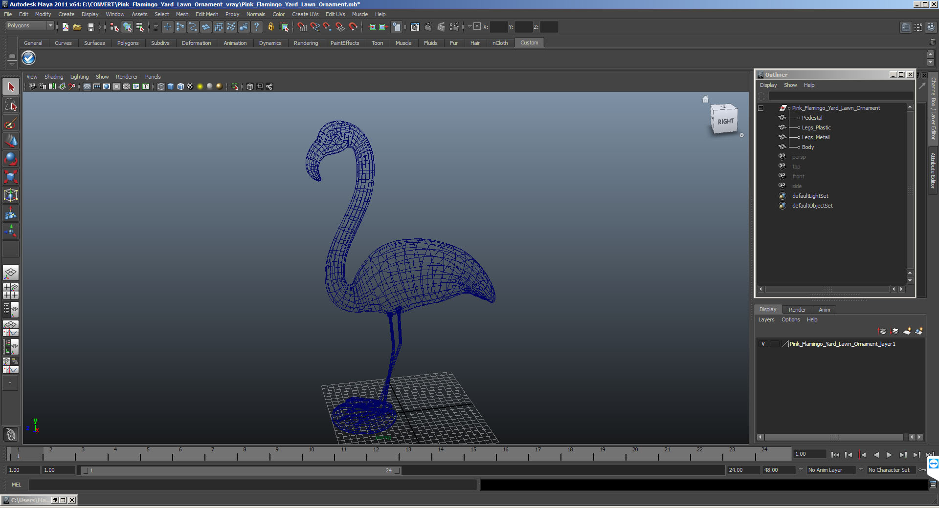 Pink Flamingo Yard Lawn Ornament 3D