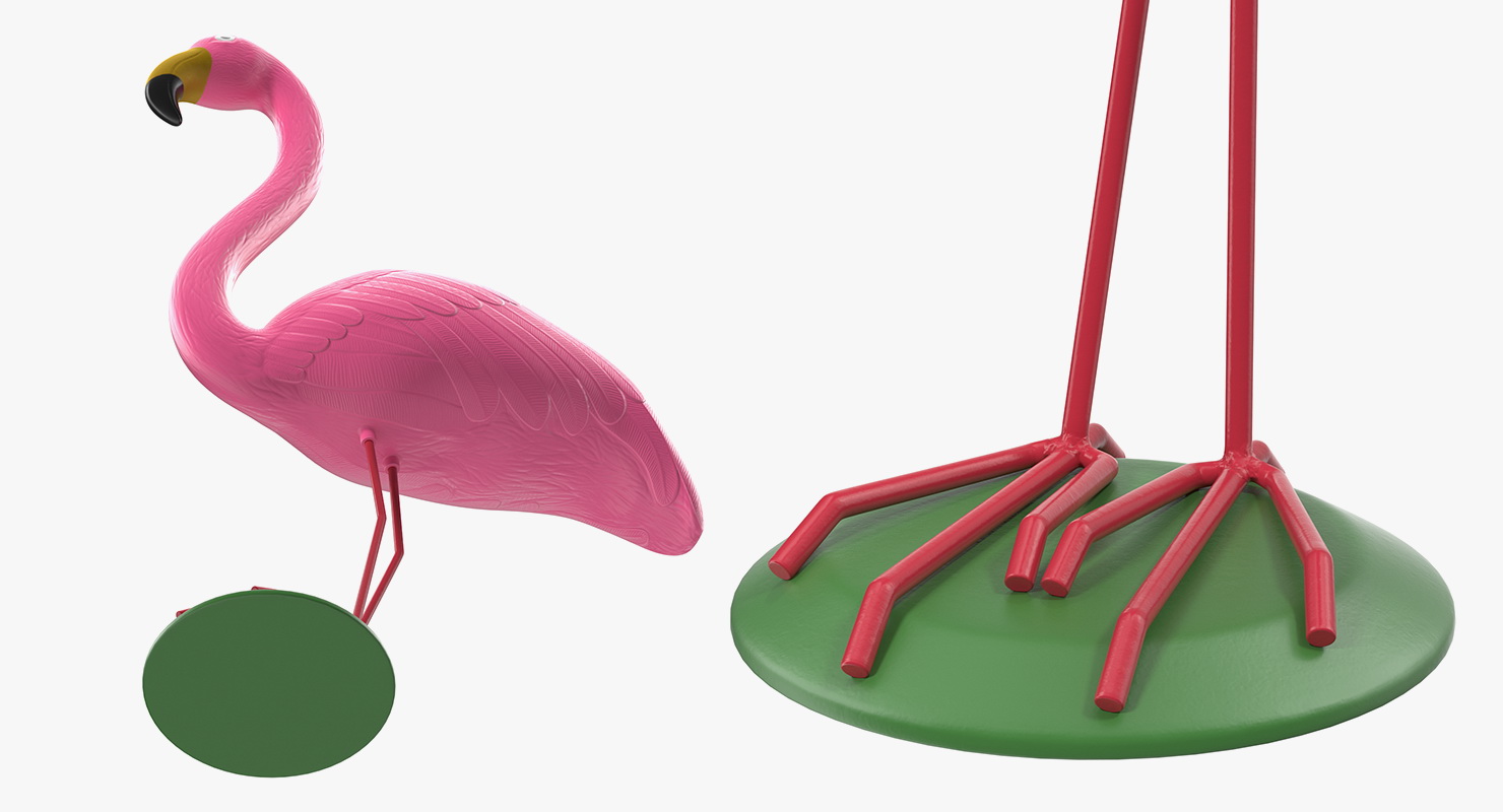 Pink Flamingo Yard Lawn Ornament 3D
