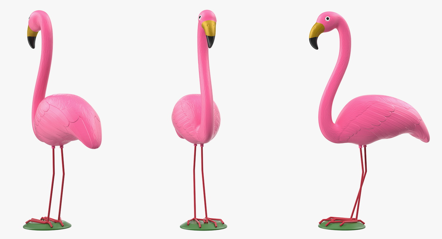 Pink Flamingo Yard Lawn Ornament 3D