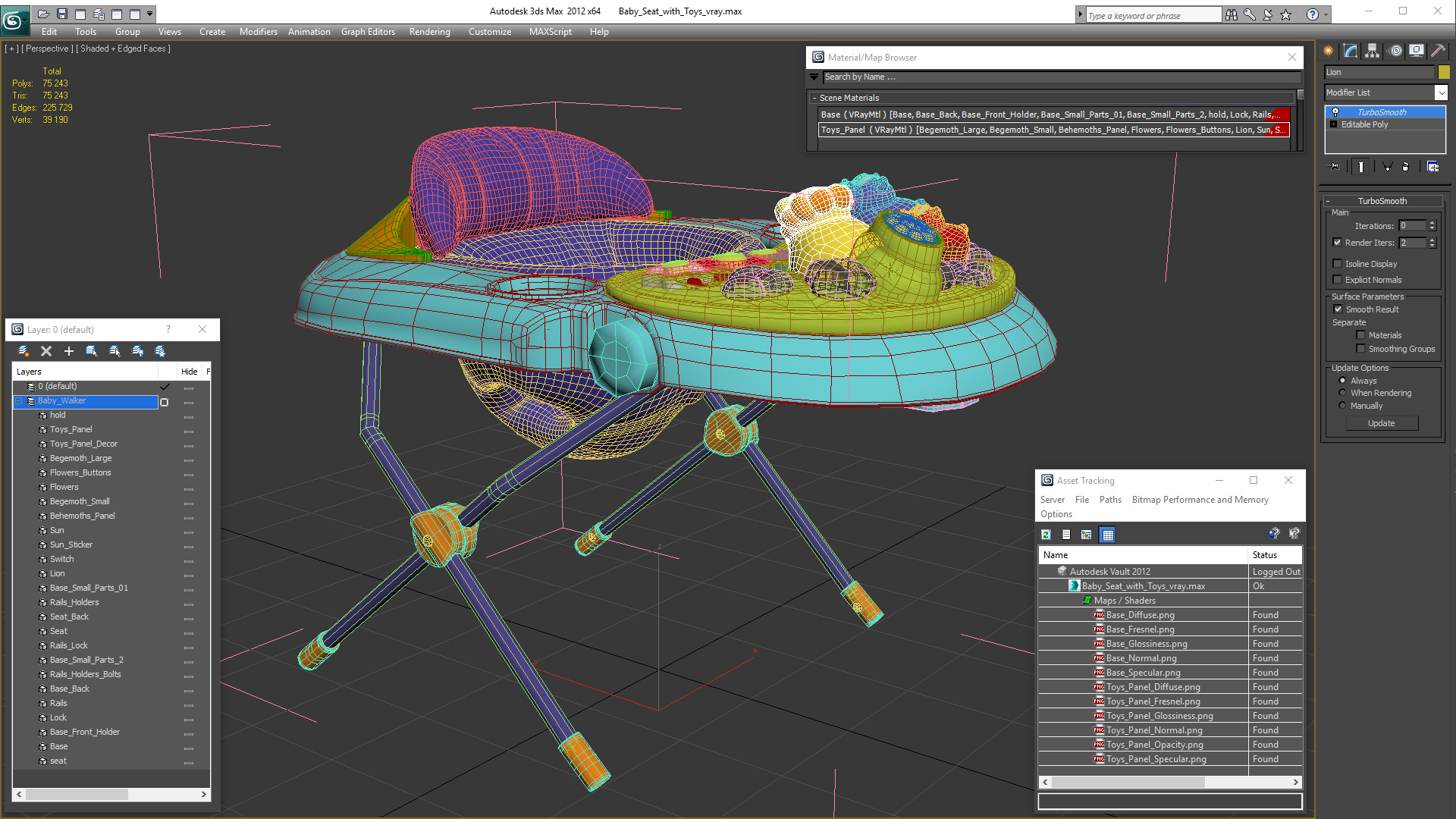 Baby Seat with Toys 3D model