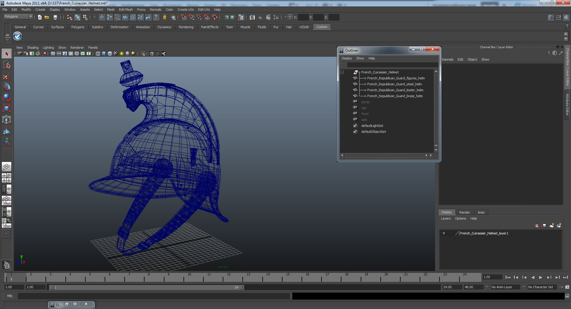 French Cuirassier Helmet 3D model