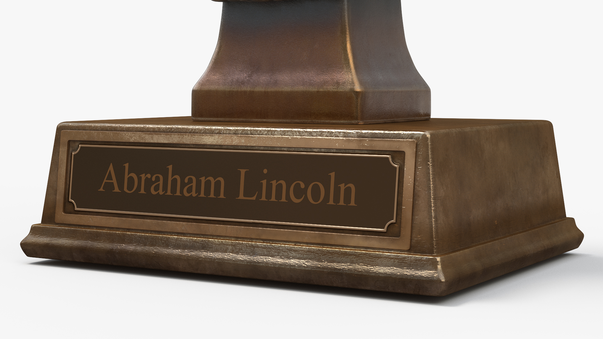 3D Bust of Abraham Lincoln on Pedestal for 3D Print model