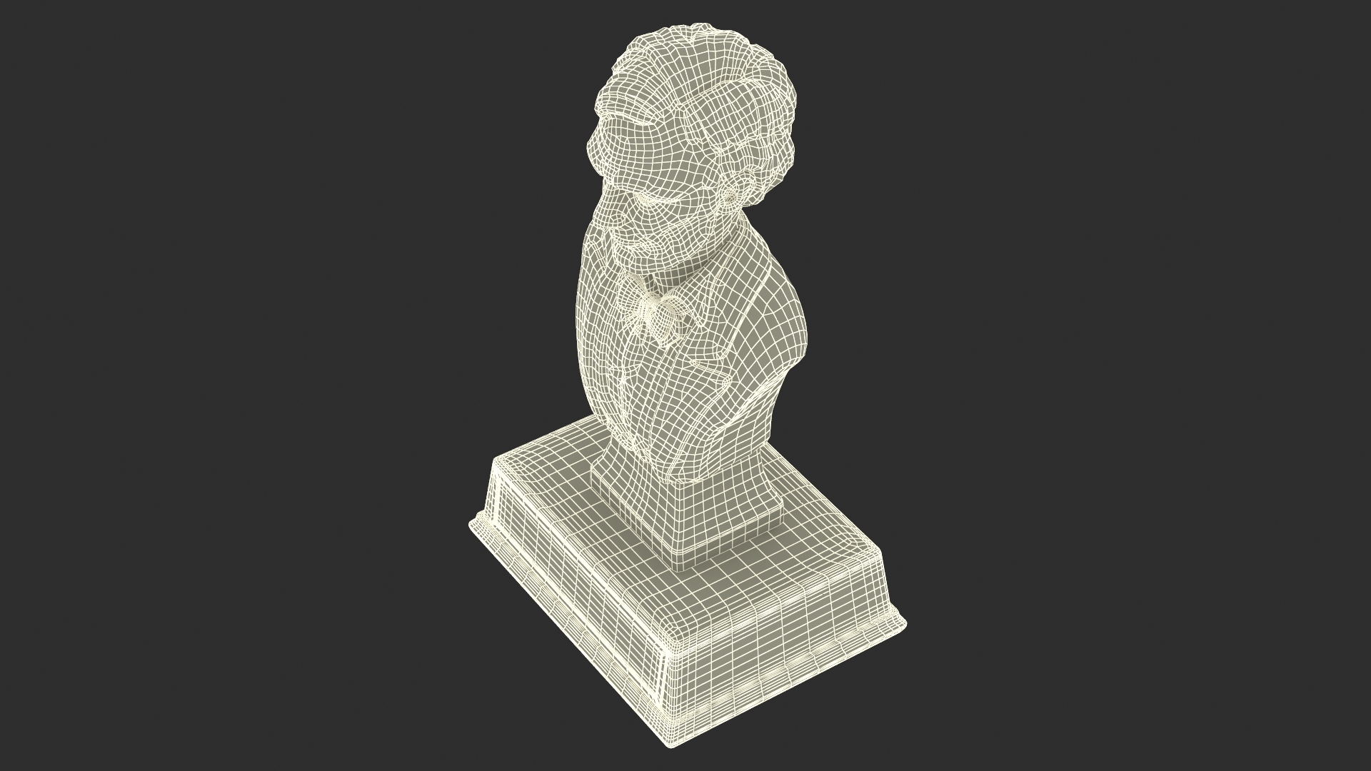 3D Bust of Abraham Lincoln on Pedestal for 3D Print model