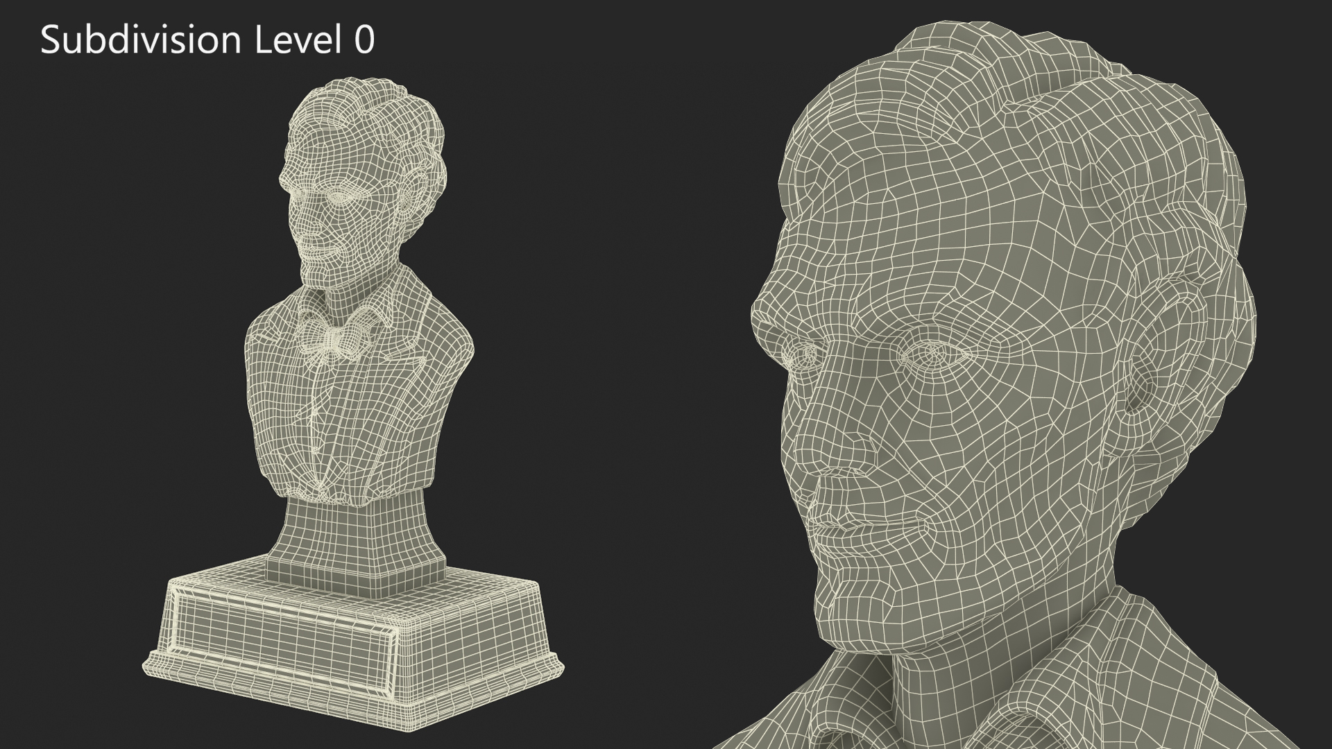 3D Bust of Abraham Lincoln on Pedestal for 3D Print model