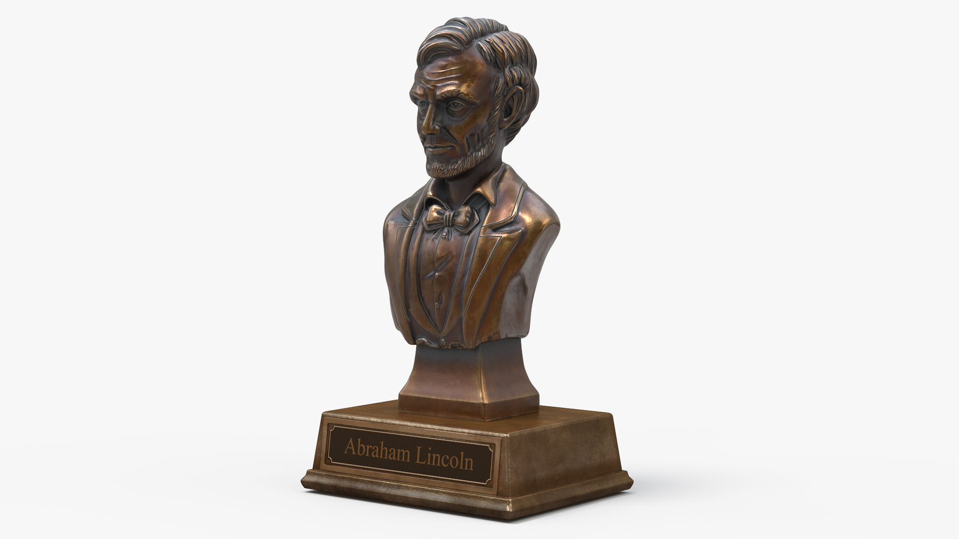 3D Bust of Abraham Lincoln on Pedestal for 3D Print model