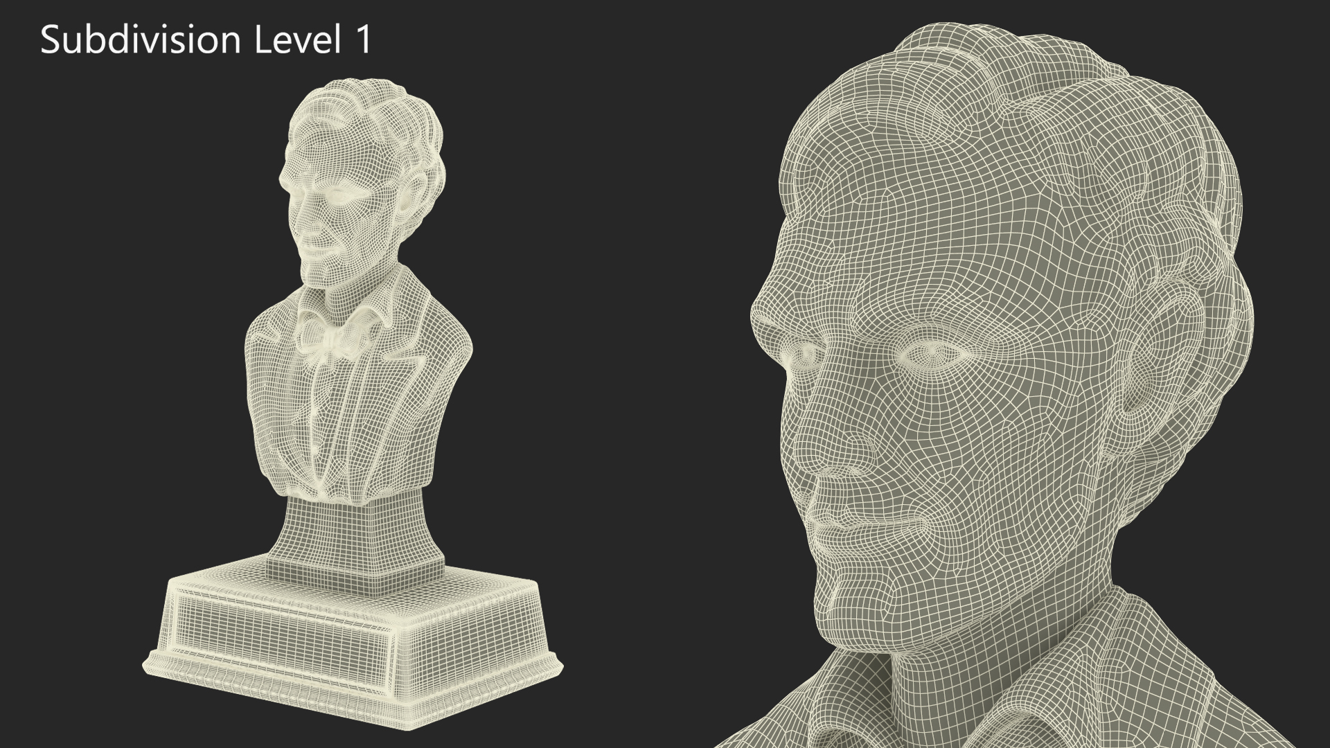 3D Bust of Abraham Lincoln on Pedestal for 3D Print model
