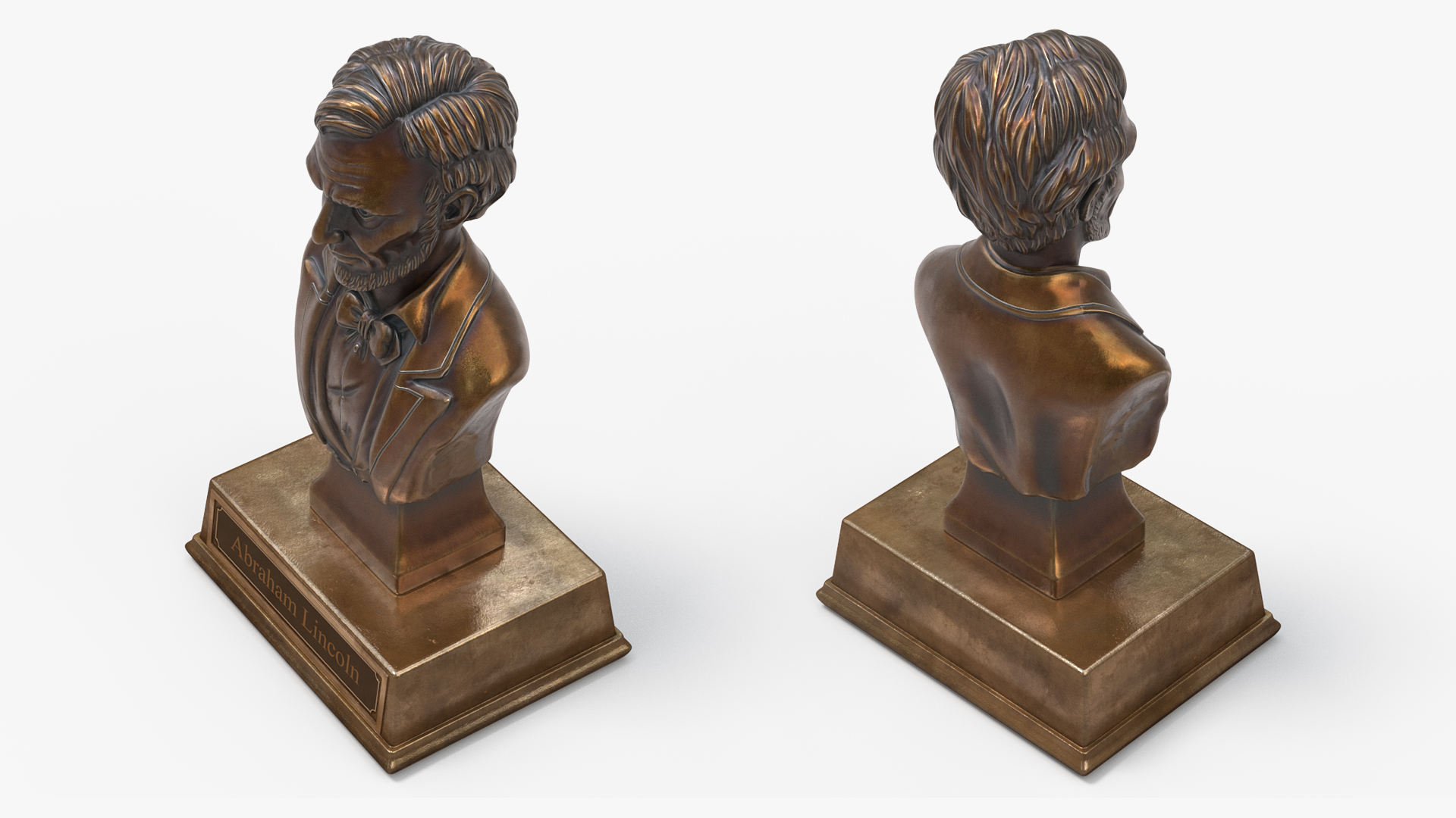 3D Bust of Abraham Lincoln on Pedestal for 3D Print model